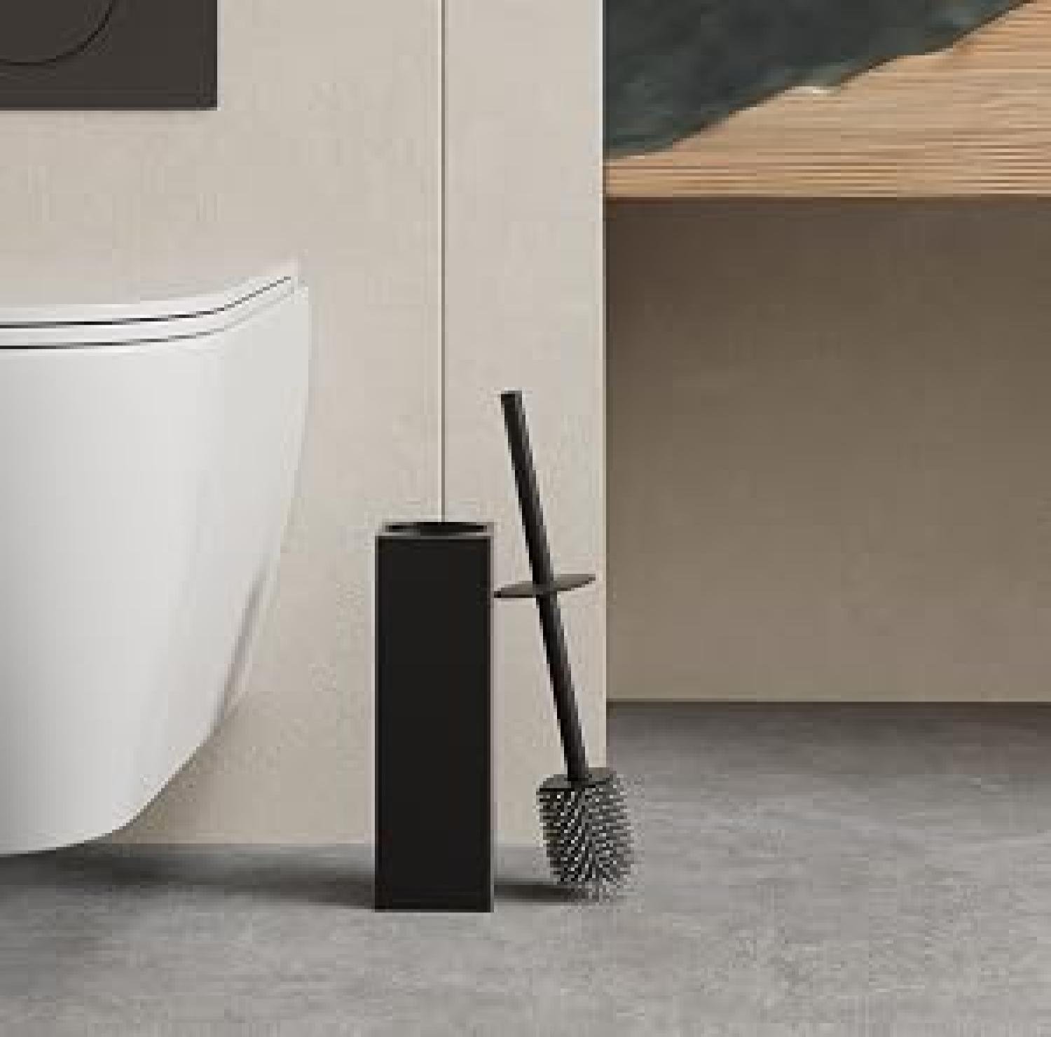 Toilet Brush Holder, Commode Brush Holder, Hidden Toilet Brush, Silicone Toilet Brush, Matte Black Toilet Brush, Bathroom Cleaning Brush