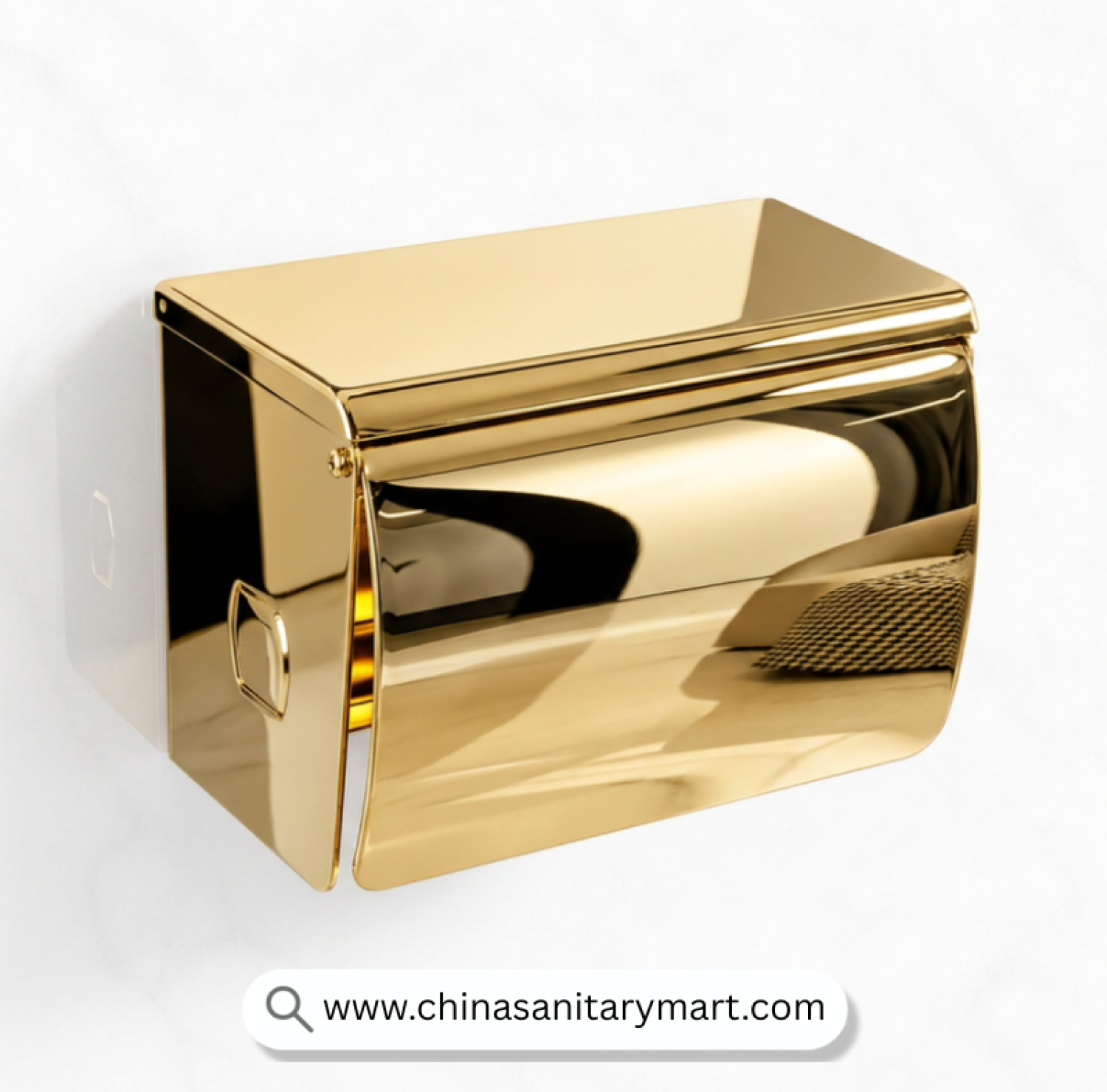 SUK Tissue Box Golden, Golden Tissue Box, Gold Tissue Holder, Luxury Tissue Holder, Stainless Steel Tissue Box, Covered Tissue Holder, Wall Mounted Tissue Holder, Gold Bathroom Accessories