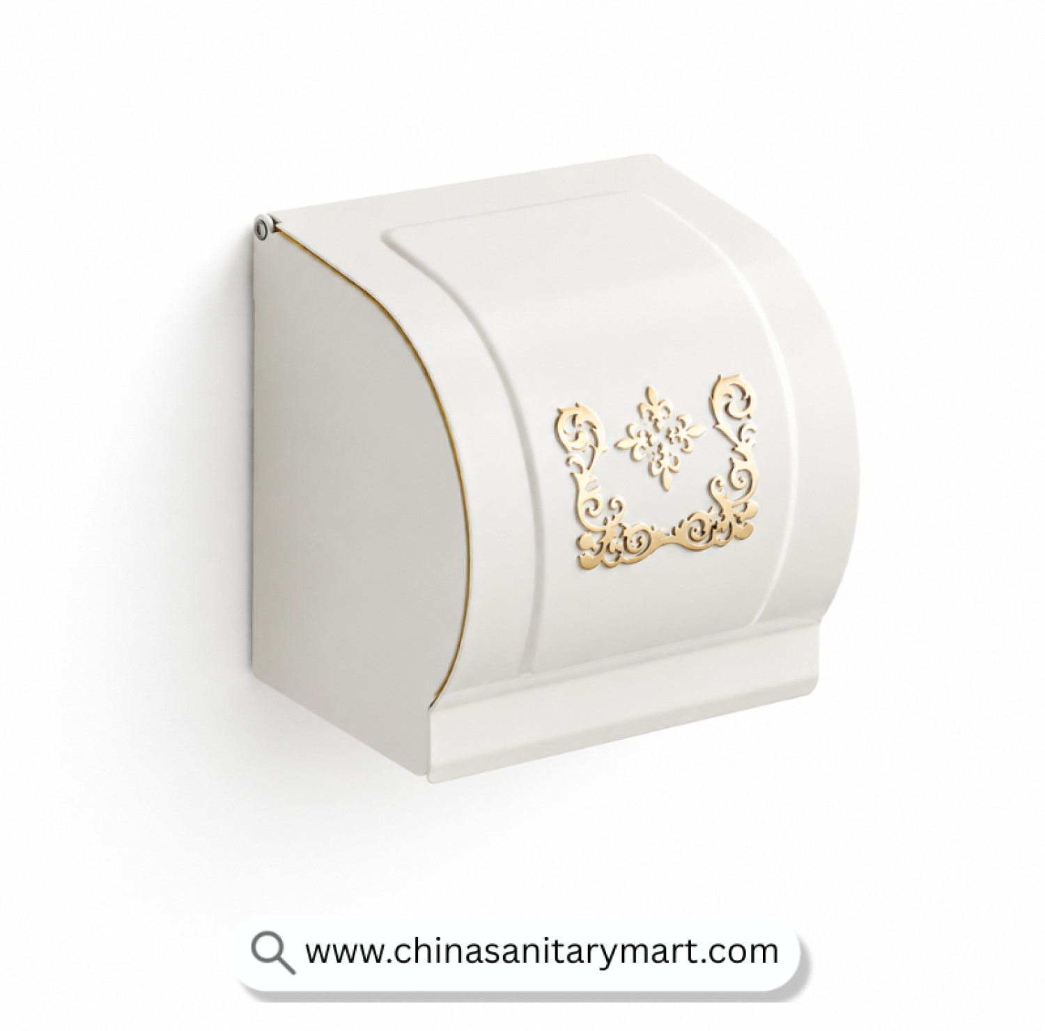 Tissue Box Aluminium White, White Tissue Box, Aluminium Tissue Holder, White Covered Tissue Holder, Luxury Tissue Box, Decorative Tissue Holder, Golden Pattern Tissue Box