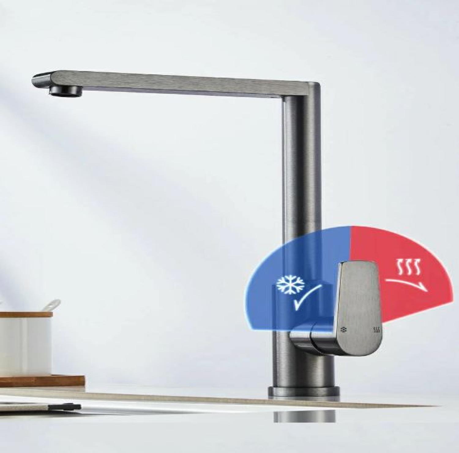 Marquis F30030, Gun Metal Sink Mixer, Brass Kitchen Faucet, Kitchen Mixer Tap, Modern Kitchen Faucet, Gun Metal Kitchen Tap, Brass Sink Mixer, Ceramic Cartridge Faucet,