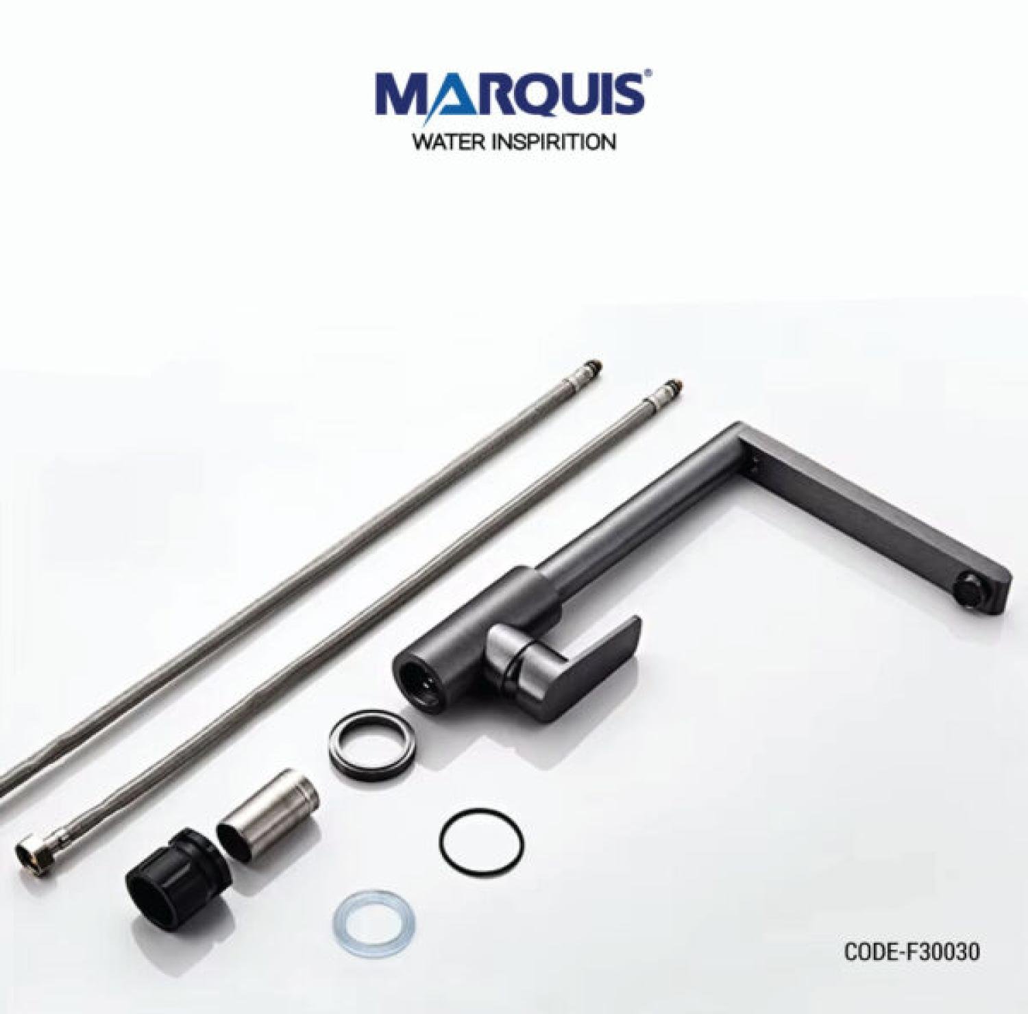 Marquis F30030, Gun Metal Sink Mixer, Brass Kitchen Faucet, Kitchen Mixer Tap, Modern Kitchen Faucet, Gun Metal Kitchen Tap, Brass Sink Mixer, Ceramic Cartridge Faucet,