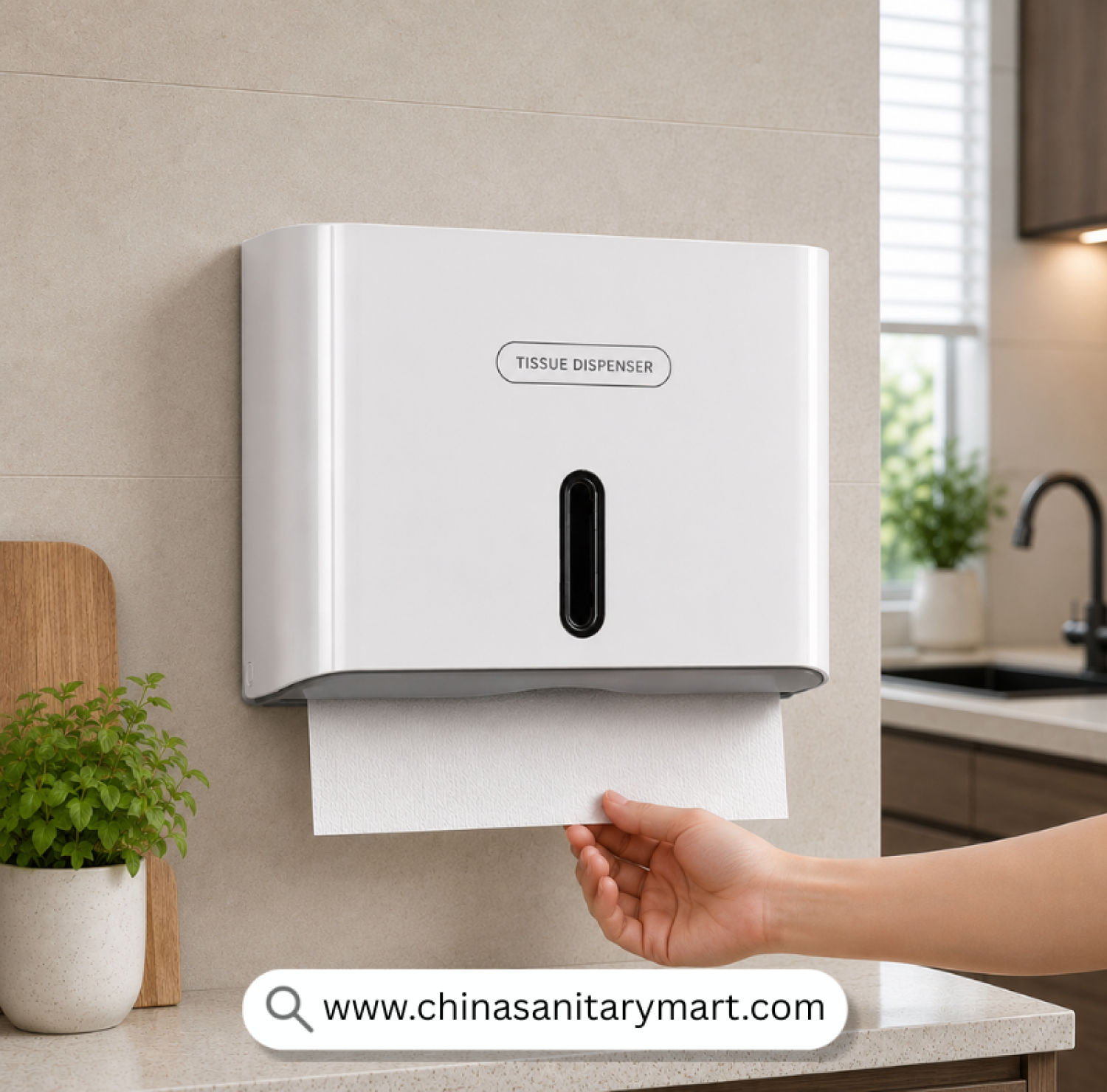 Premium Kitchen Tissue Dispenser White, Kitchen Tissue Dispenser, Wall Mounted Tissue Dispenser, White Tissue Holder, Kitchen Paper Towel Dispenser, Kitchen Tissue Box