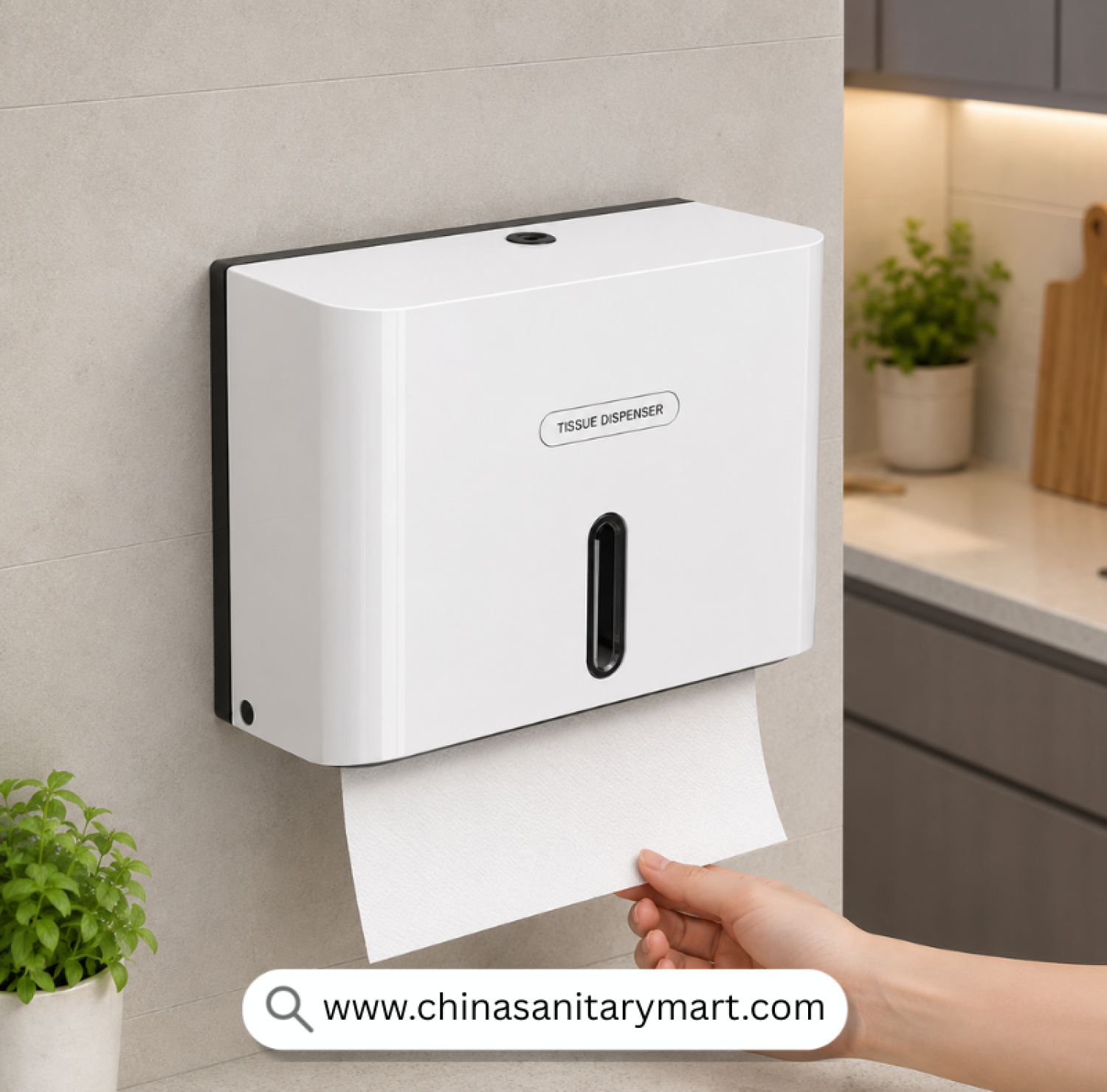 Premium Kitchen Tissue Dispenser White, Kitchen Tissue Dispenser, Wall Mounted Tissue Dispenser, White Tissue Holder, Kitchen Paper Towel Dispenser, Kitchen Tissue Box