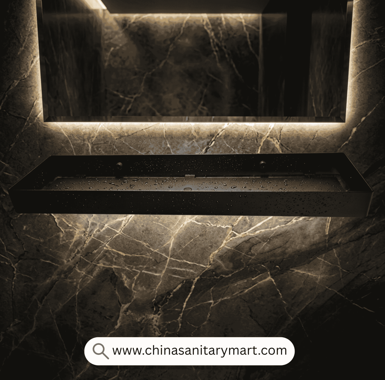 ENM SS Matte Black Basin Shelf, Matte Black Basin Shelf, Stainless Steel Bathroom Shelf, Black Bathroom Shelf, Wall Mounted Basin Shelf, Modern Basin Shelf Bangladesh