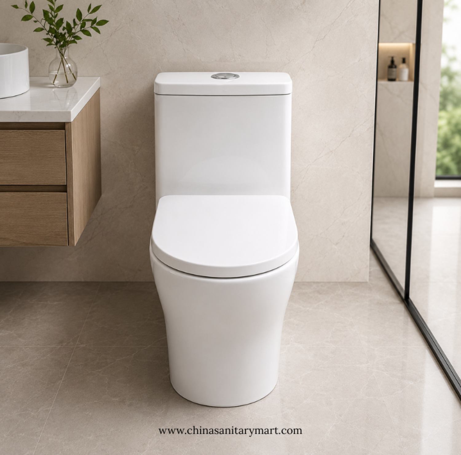 ORNT Oscar Commode, Oscar Commode, ORNT Toilet, One Piece Commode, White Ceramic Commode, Modern Toilet Bangladesh, Floor Mounted Commode, Luxury Bathroom Commode