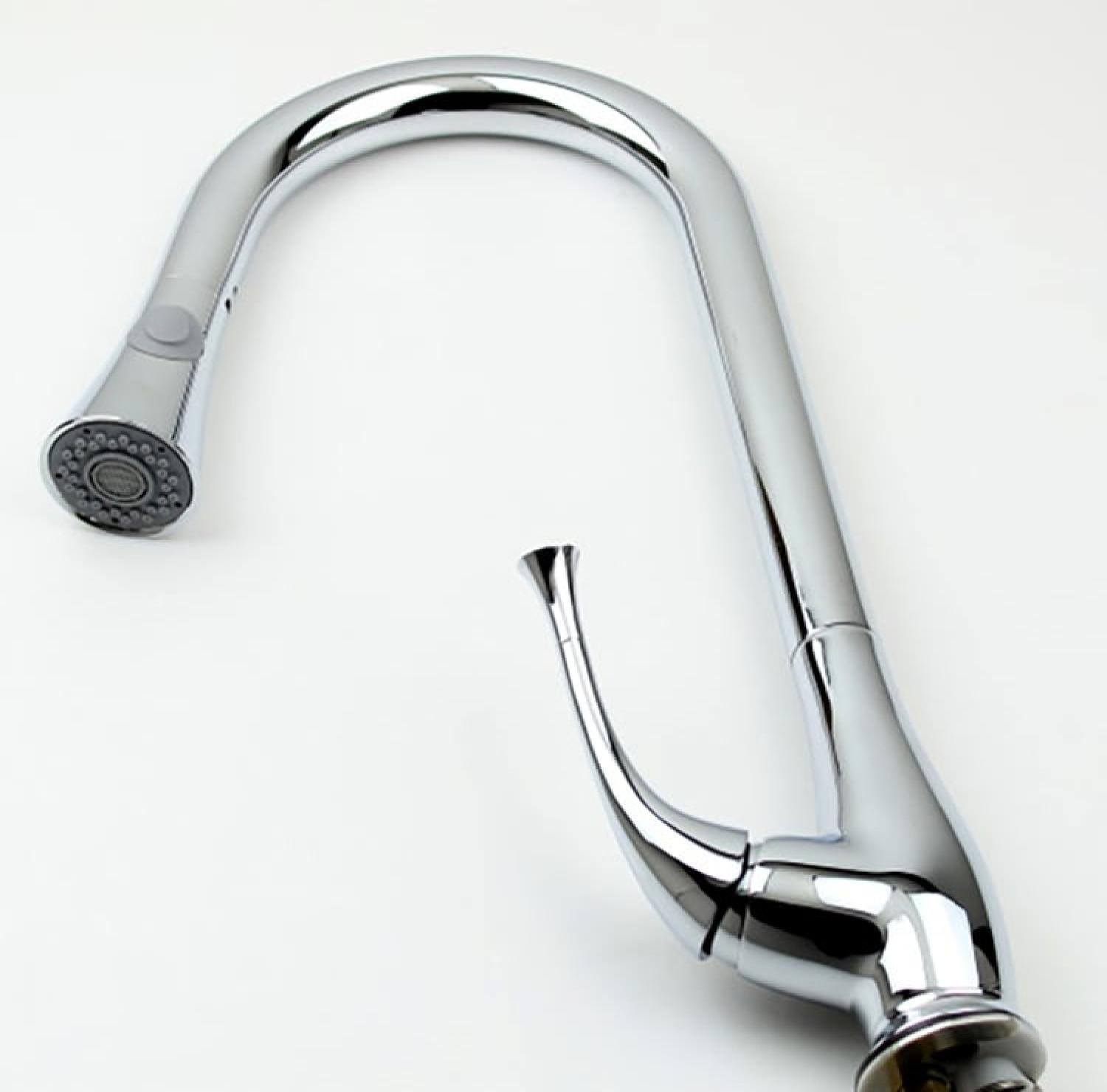 INF-2802 pull out sink mixer, kitchen sink mixer, pull out kitchen faucet, virgin brass sink mixer, chrome kitchen faucet, modern kitchen mixer, rosa