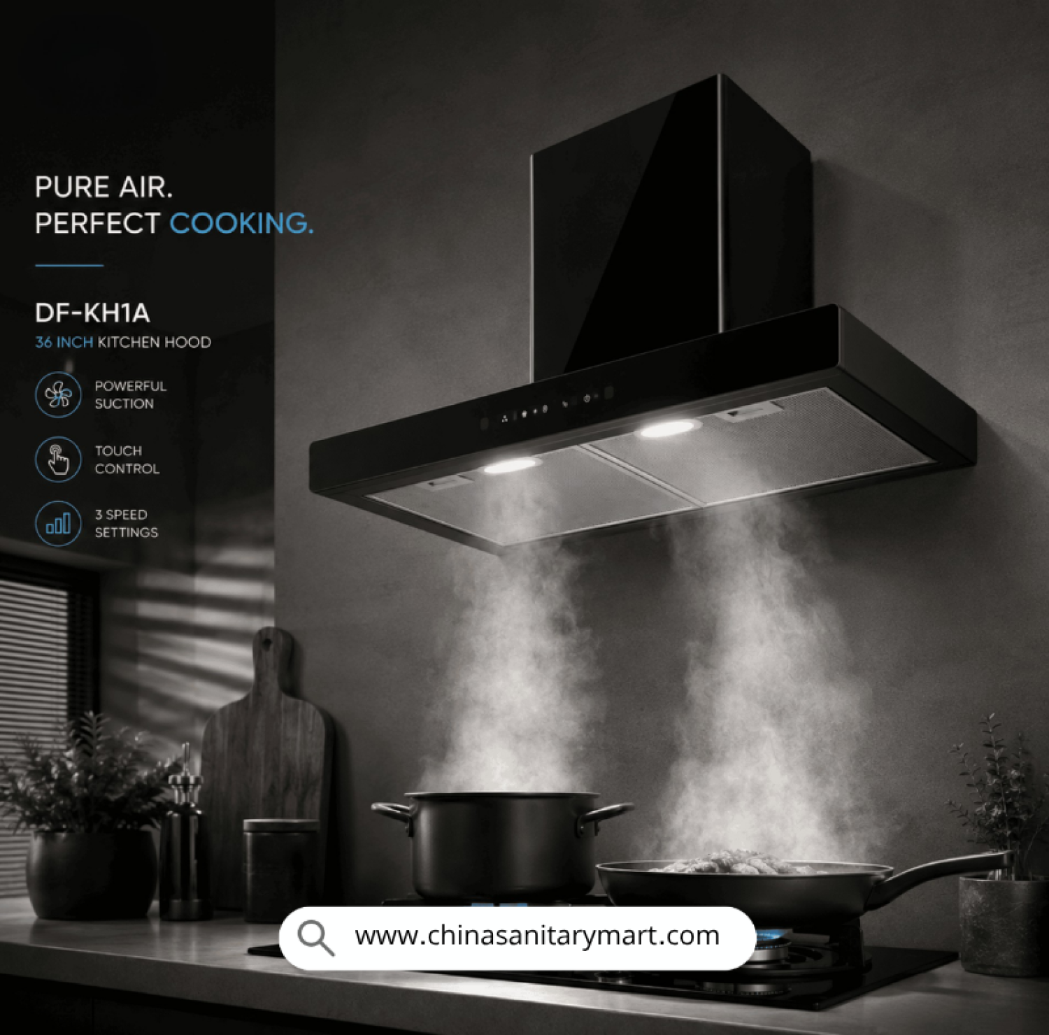 DORFEN DF-KH1A, Dorfen Kitchen Hood, T-Shape Kitchen Chimney BD, Heavy Duty Kitchen Hood, Stainless Steel Kitchen Chimney, Dorfen DF-KH1A Price in Bangladesh, Baffle Filter Kitchen Hood, Professional Kitchen Exhaust.