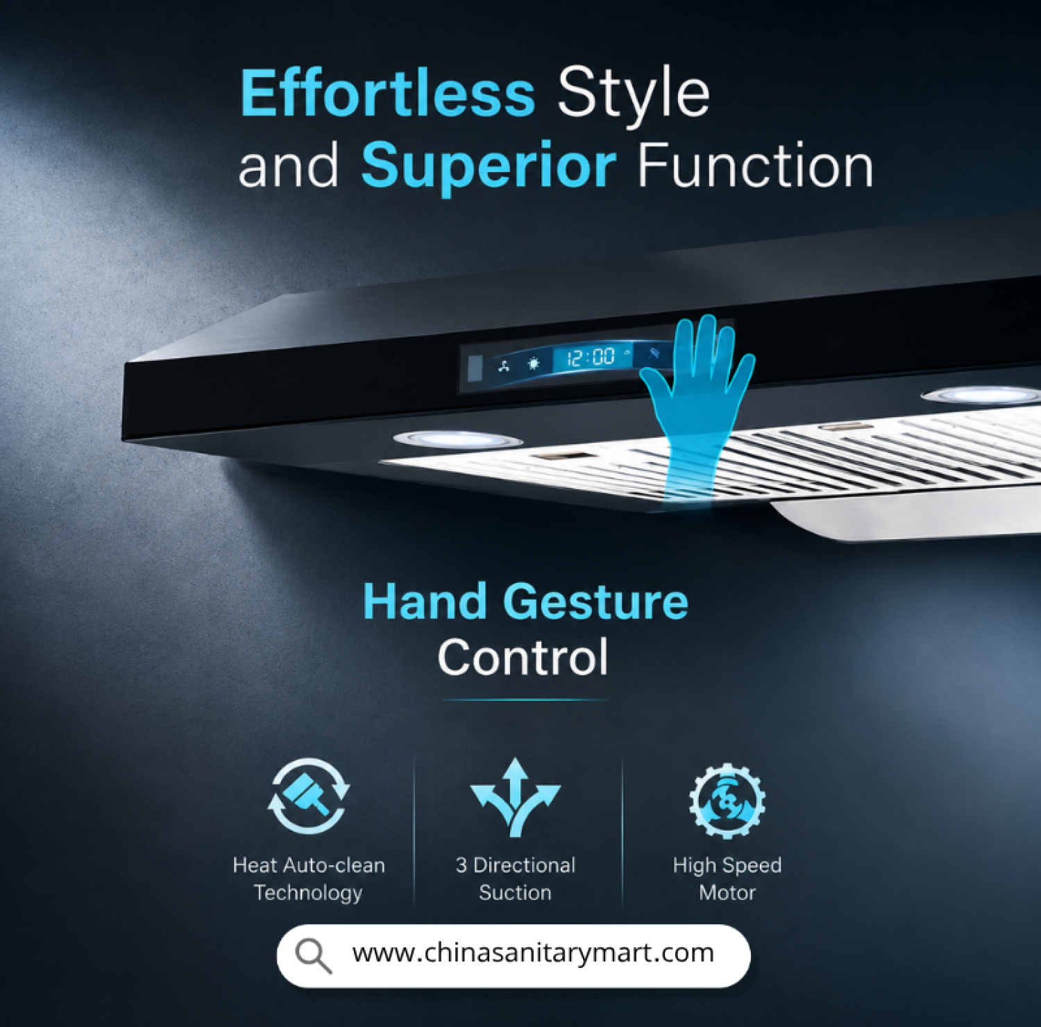 Dorfen DF-KH3A, Dorfen Kitchen Hood Price in Bangladesh, Under Cabinet Kitchen Hood, Hand Gesture Control Kitchen Hood, Heat Auto Clean Hood, High Speed Motor Kitchen Hood, Dorfen Kitchen Appliances, ডরফেন কিচেন হুড, অটো ক্লিন কিচেন হুড, কিচেন চিমনি
