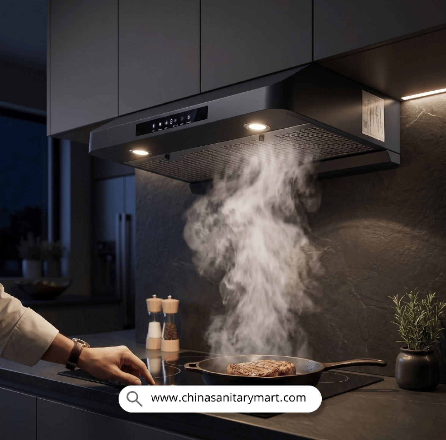 Gazi Smiss EH-F752, Gazi Kitchen Hood Price in BD, 30 Inch Kitchen Chimney, Slim Kitchen Hood, Under Cabinet Hood, Aluminum Grease Filter, Low Noise Kitchen Chimney, Gazi Smiss Appliances, Kitchen Exhaust Fan Bangladesh.