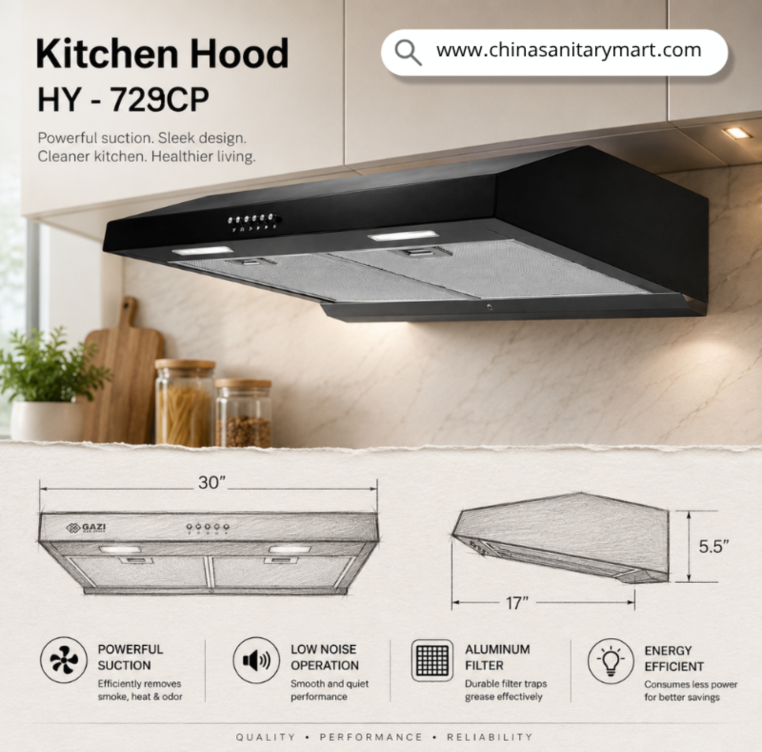 Gazi Smiss HY-729CP, Gazi HY-729CP Price in Bangladesh, Gazi Smiss Kitchen Hood 30 inch, Best Kitchen Hood for Home, Gazi Smiss Kitchen Appliances, Powerful Suction Kitchen Hood, গাজী কিচেন হুড HY-729CP, কিচেন চিমনি প্রাইস, রান্নাঘরের হুড