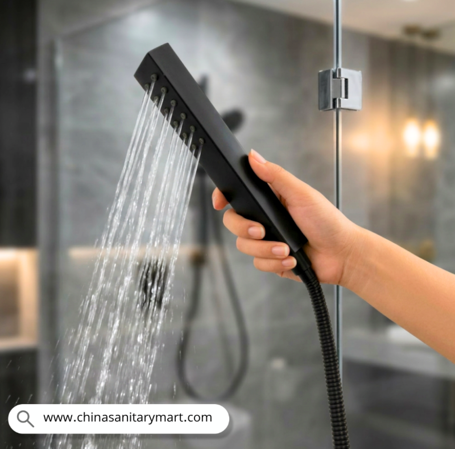 Square Hand Shower Black, Black Hand Shower, Square Shower Head, Hand Shower Black, Bathroom Hand Shower, Modern Hand Shower, Matte Black Shower Head, Handheld Shower Head,