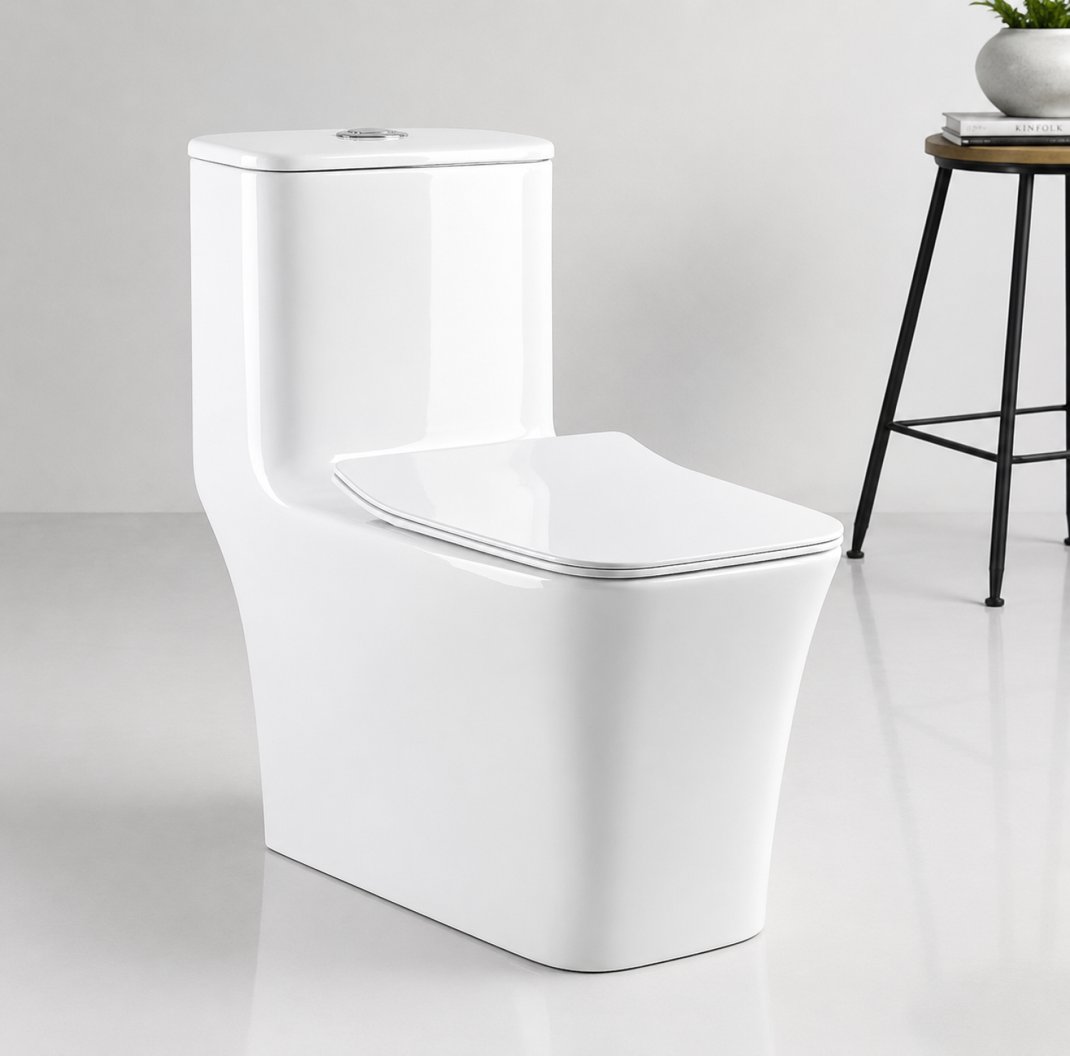 P Trap Commode AT 2502, P Trap Commode Bangladesh, One Piece Commode, Western Commode, Floor Mounted Commode, Ceramic Commode, White Commode, p trap commode