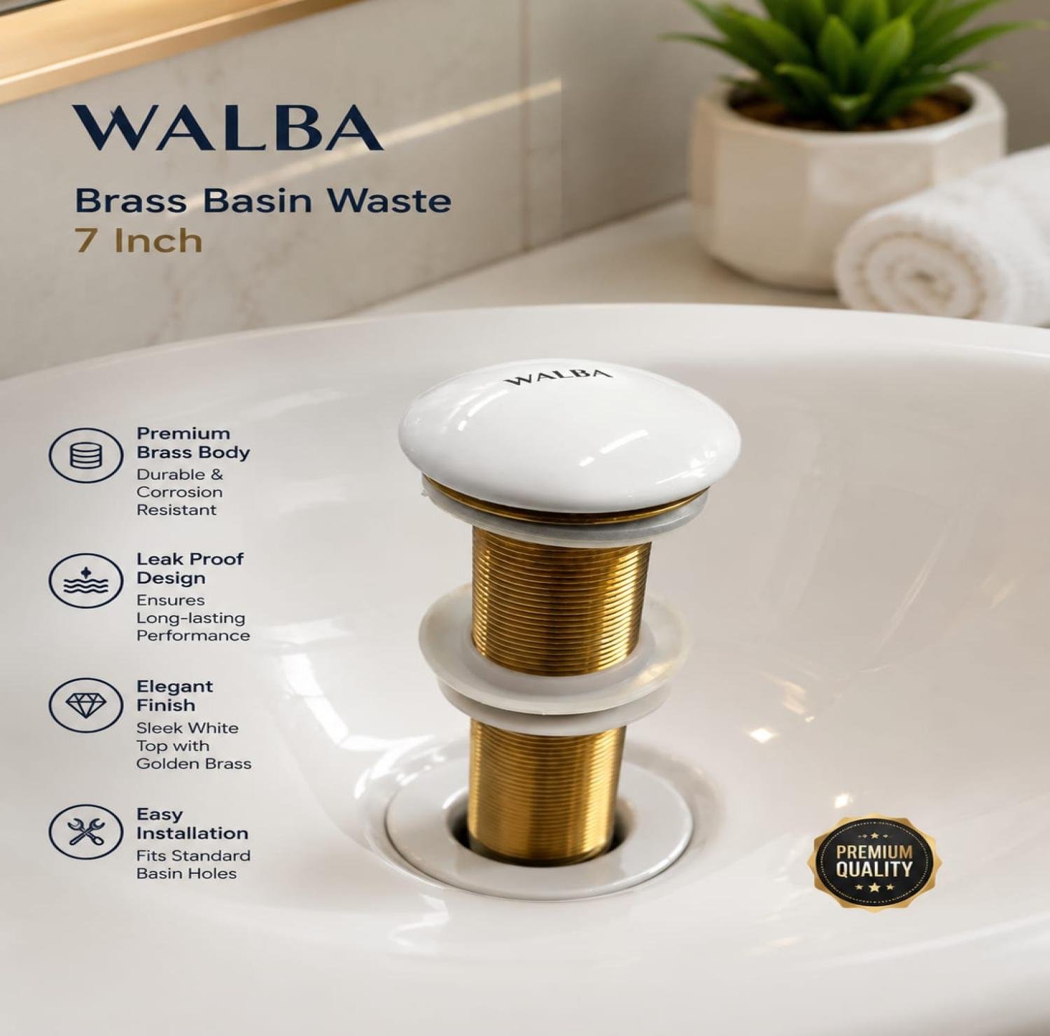 walba, walba basin waste, basin waste, pop-up waste