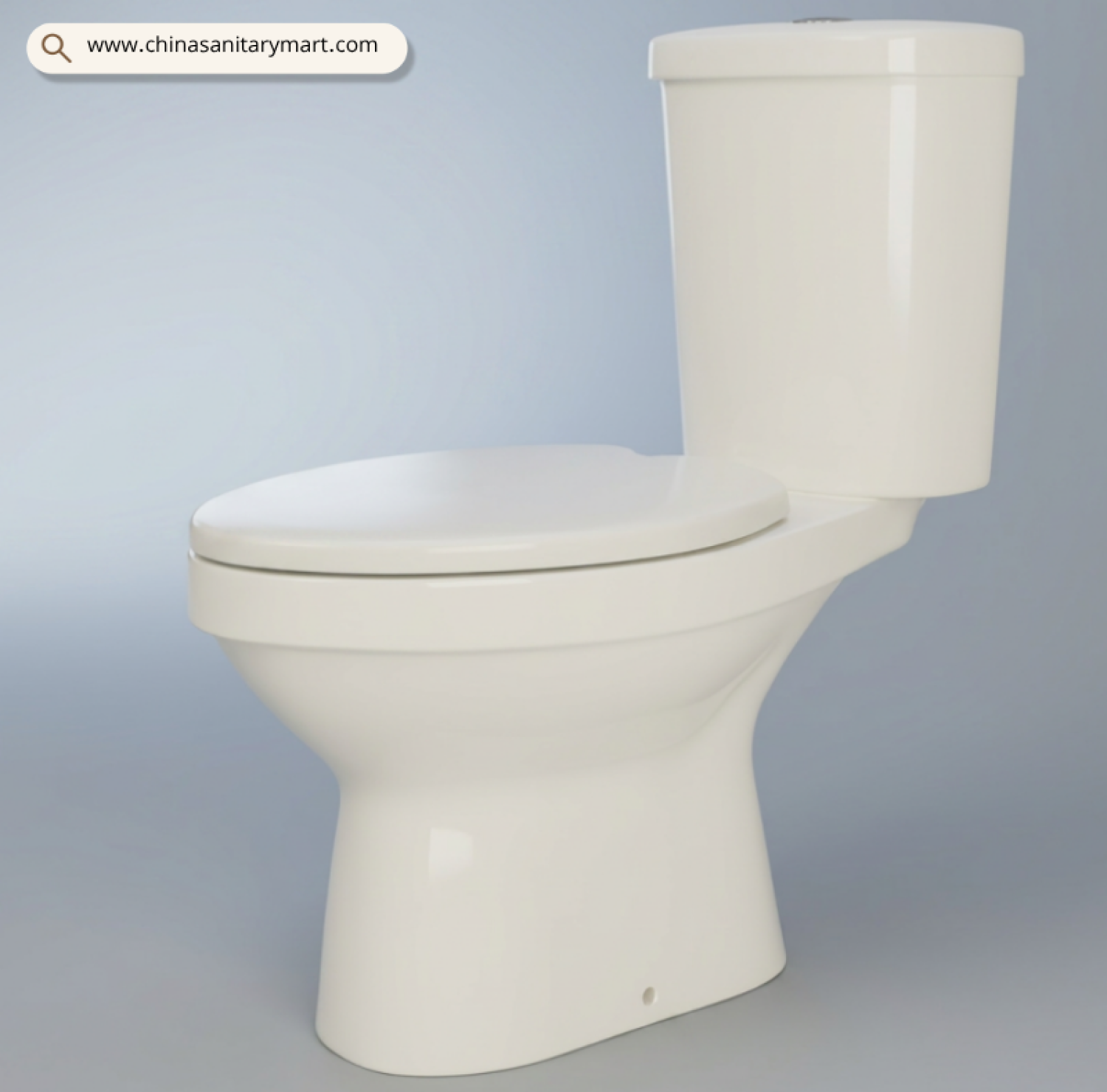 MARLA White BHL 10&110 2-piece ceramic commode with high-quality glossy antibacterial finish, floor-mounted toilet available in White and Off-White, designed for modern residential and commercial bathrooms by China Sanitary Mart.