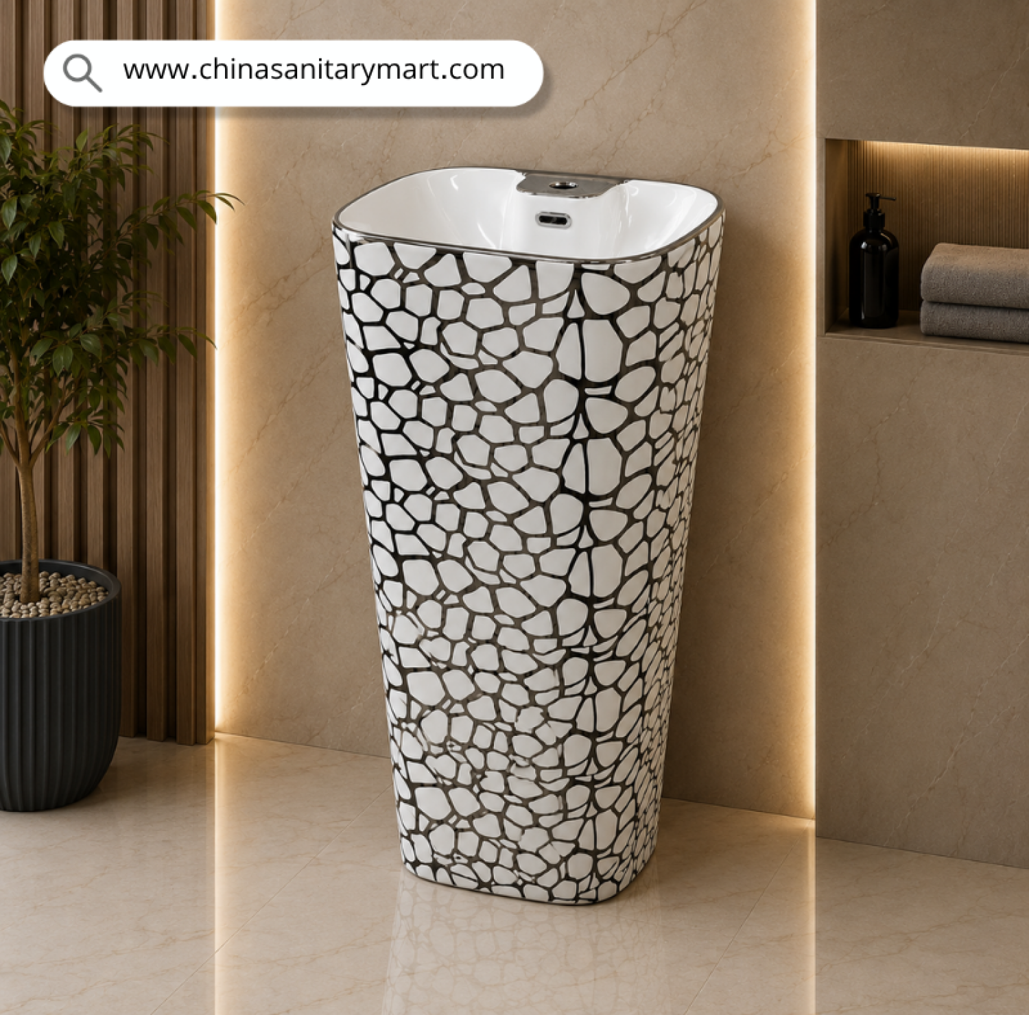 Drum basin, floor standing wash basin, pedestal basin, 17x17 wash basin,