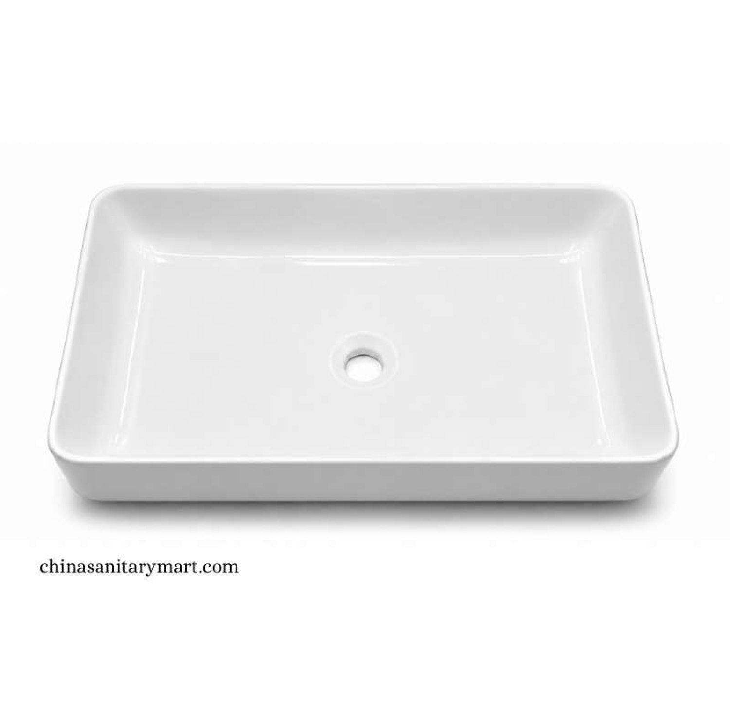 IS-A3068 14.5×23 Inch White Marble Top Basin with premium ceramic construction, glossy white finish, rectangular countertop design, spacious wash bowl, scratch-resistant surface, and modern luxury bathroom for residential and commercial use.