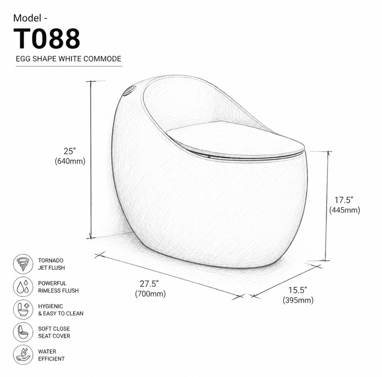 commode, egg shape commode