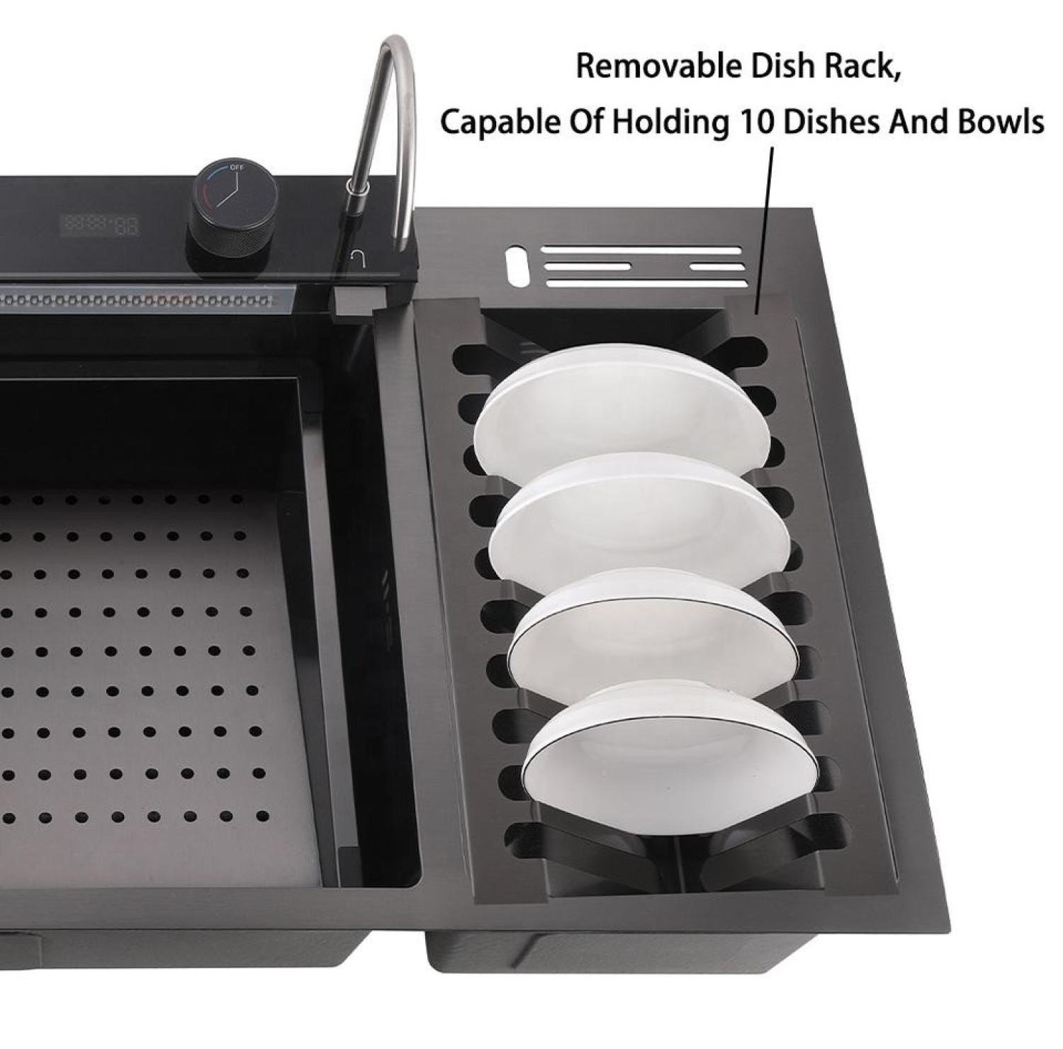sink,kitchensink,blacksink,sinkcombo,40inchsink,handmadesink,MultifunctionalSmartKitchenSink, 18/40 inch sink black