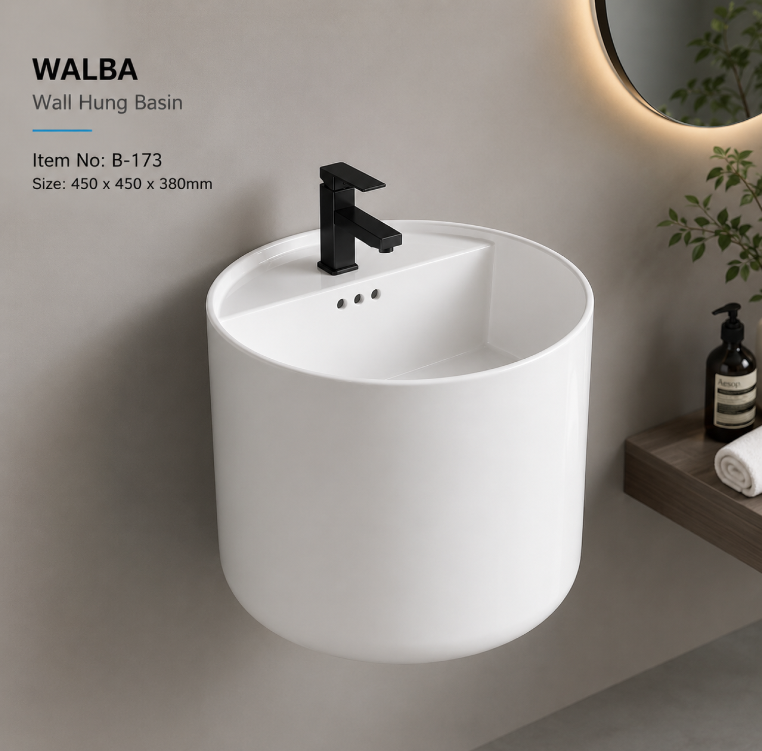 walba, walba basin, wall hung basin