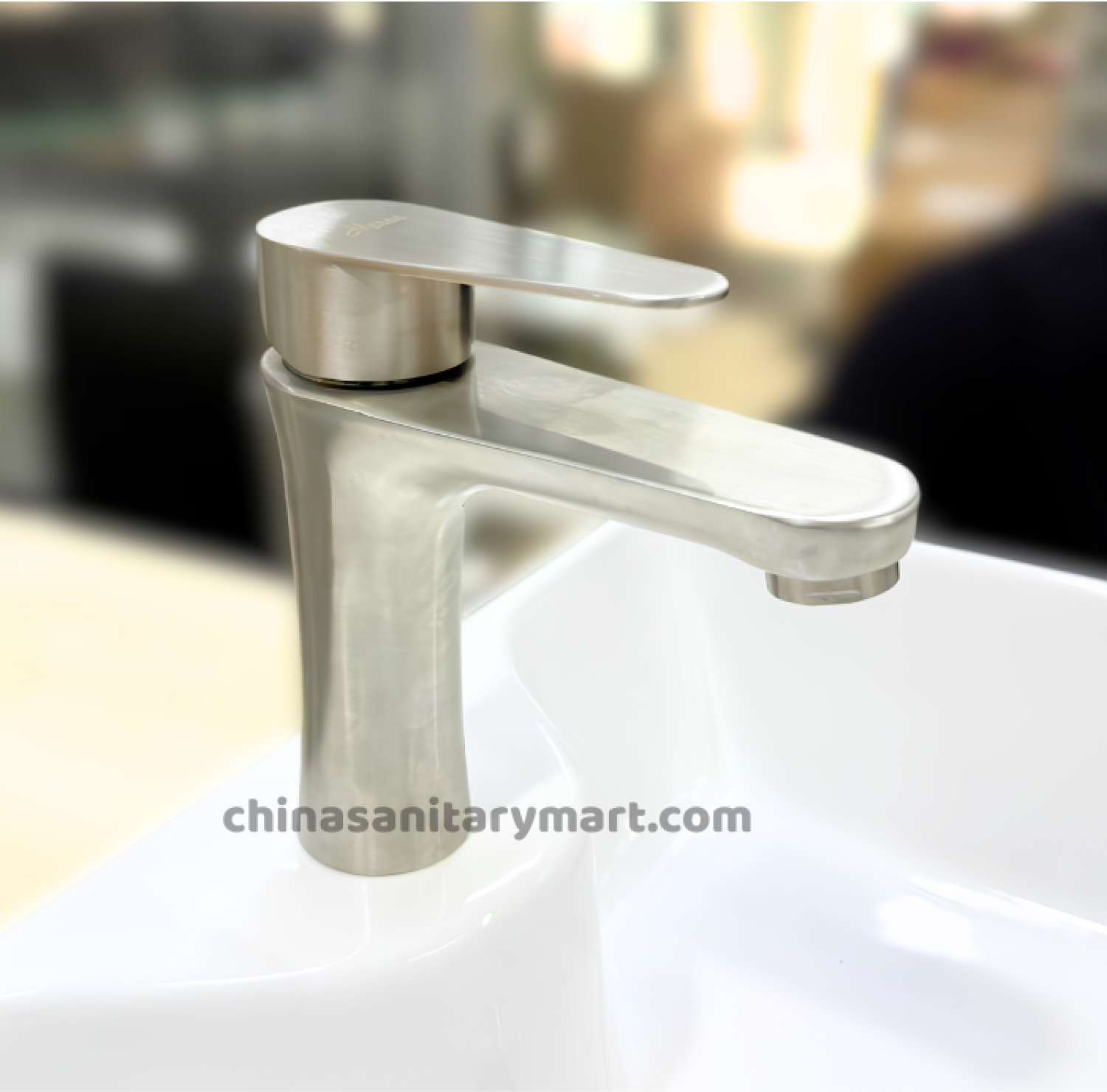 6 inch basin mixer,SS matte basin mixer,brushed SS basin mixer,stainless steel basin mixer,SS faucet,basin faucet,bathroom mixer,deck mount faucet,wash basin tap,modern basin mixer
