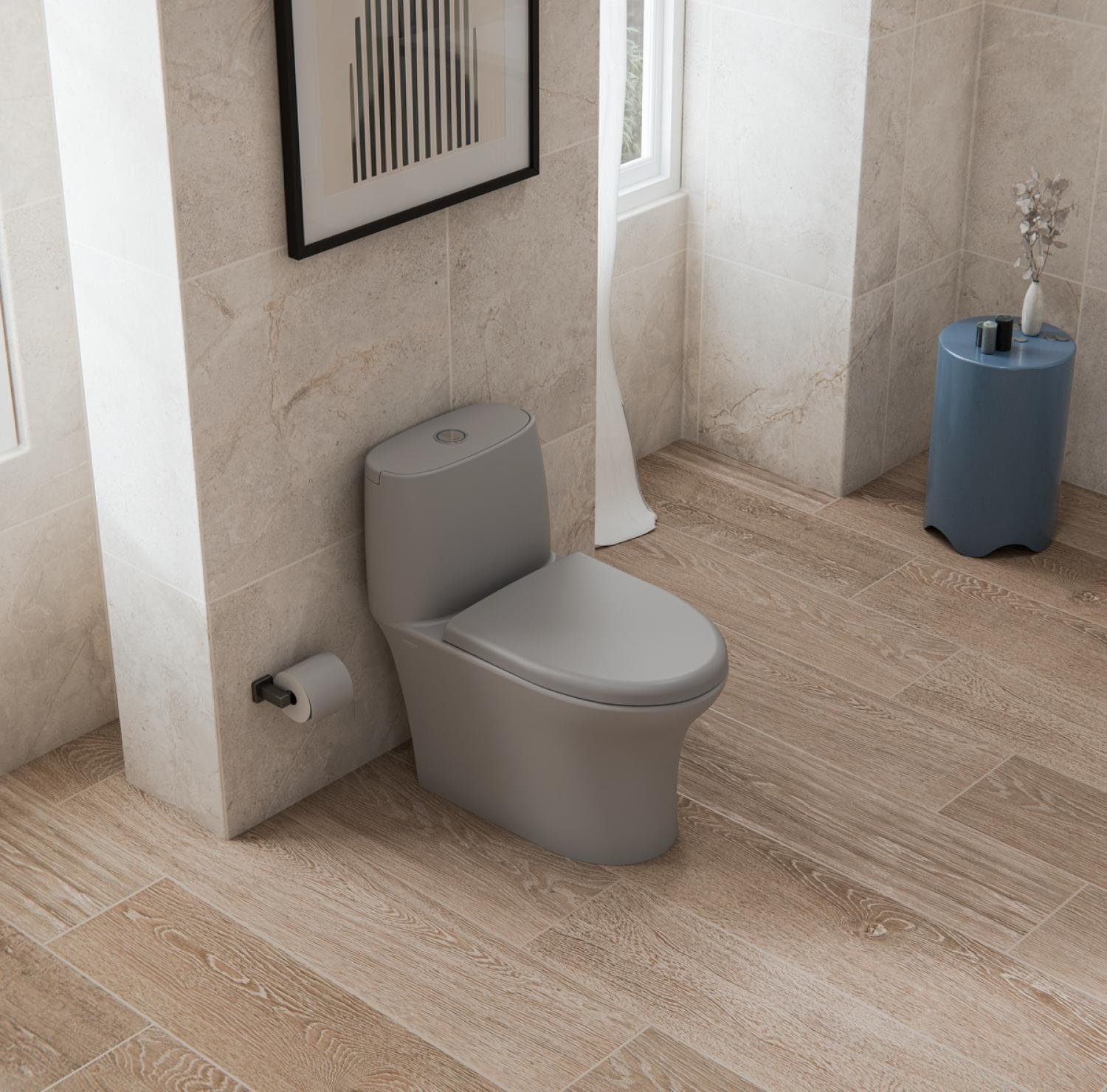 grey commode, tornado jet flush commode