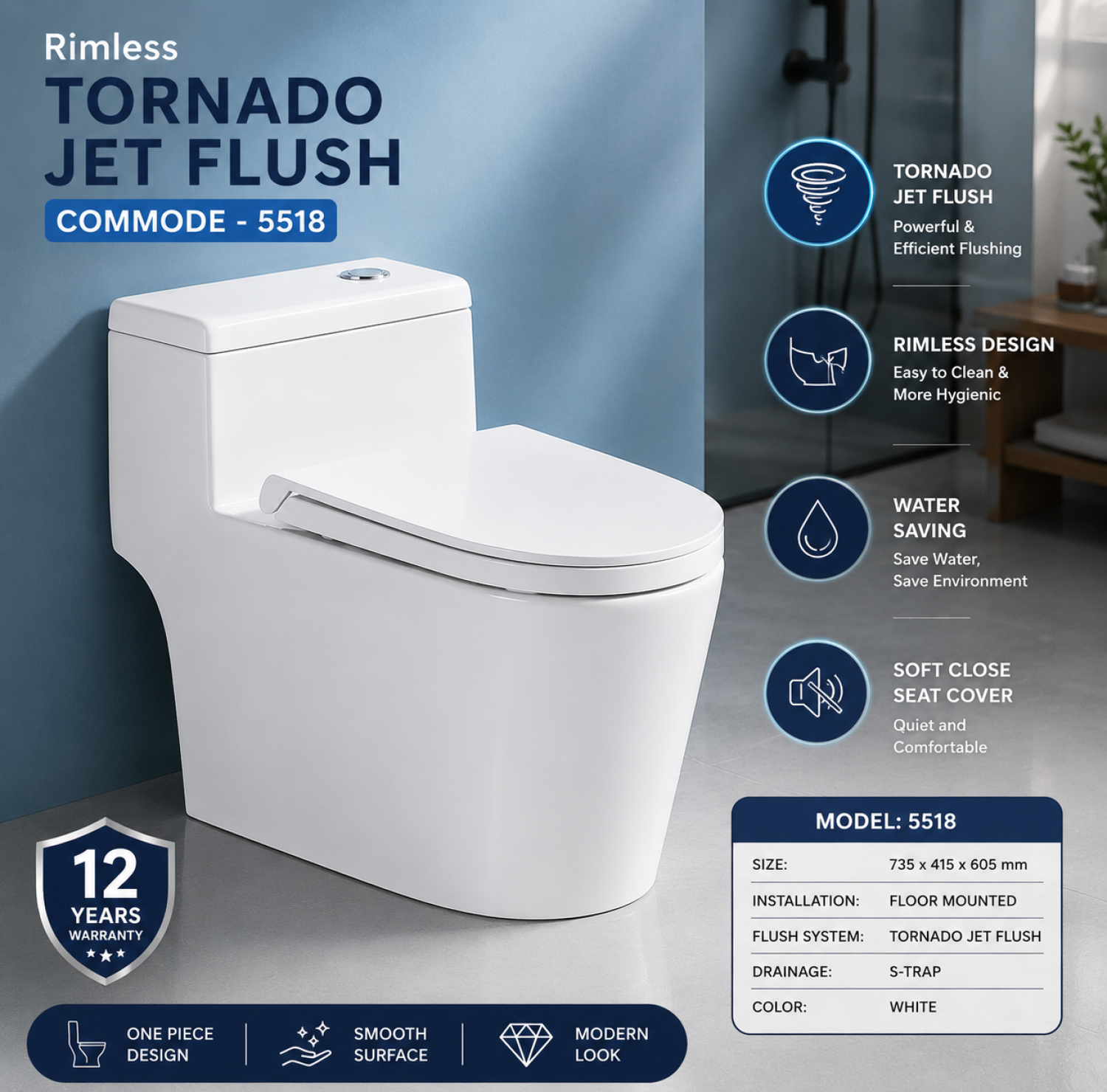 Tornado jet flush commode, commode