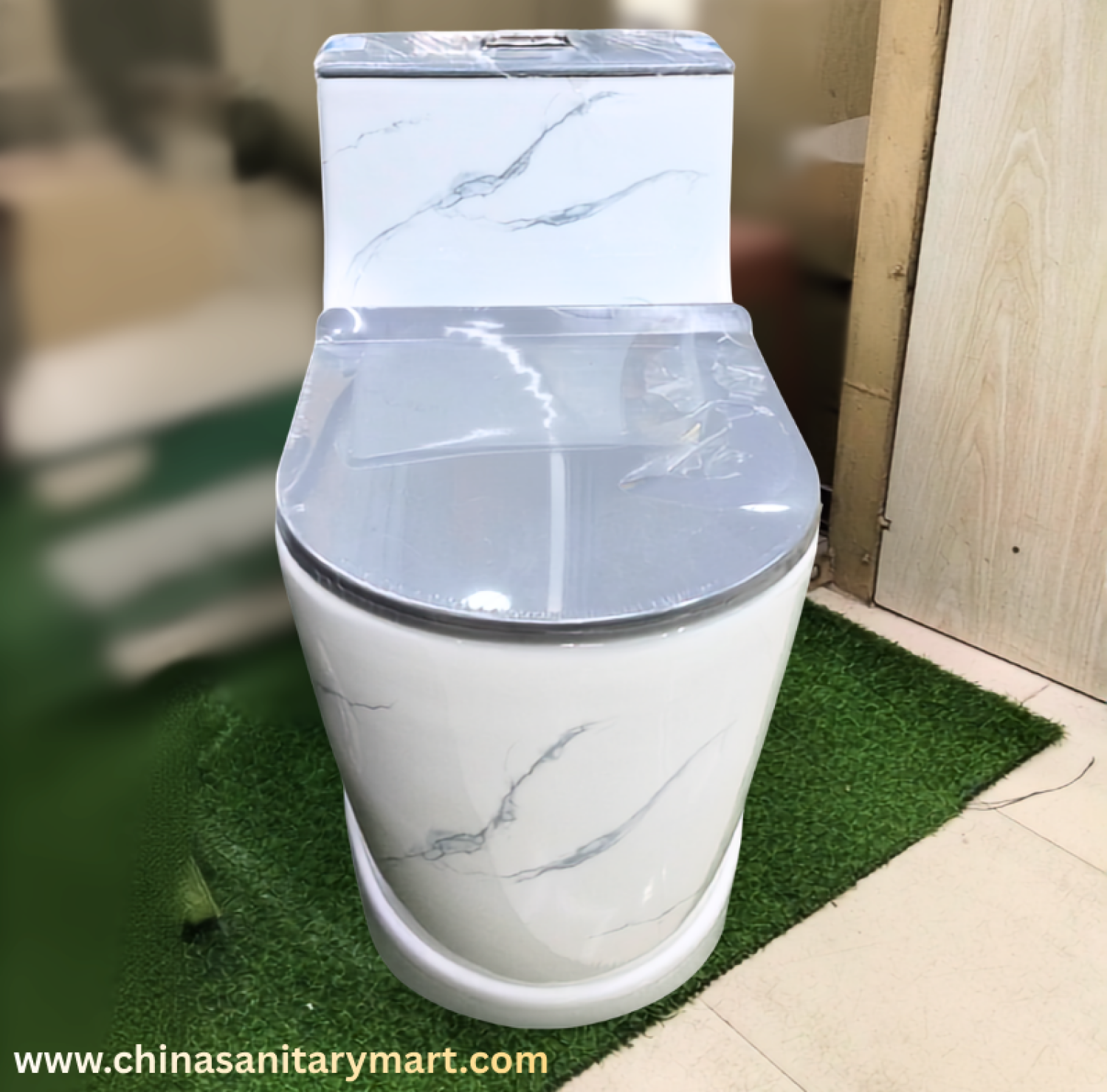 AR-T9001_D1 commode,white grey marble commode,one piece ceramic toilet,marble pattern toilet,grey seat commode,soft close toilet,premium bathroom commode,modern ceramic toilet,China Sanitary Mart,Bangladesh