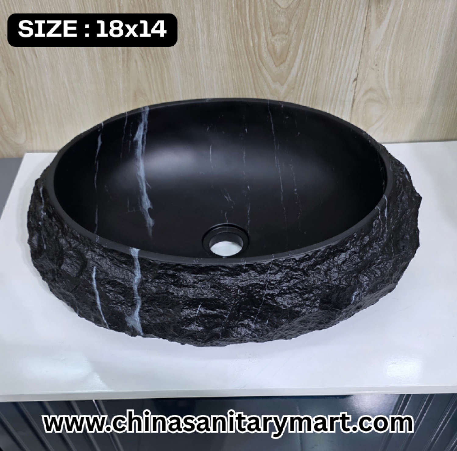 Rock Curve Design Basin, Matte Black Basin, 18x14 Top Basin, Modern Bathroom , Luxury Basin Bangladesh, China Sanitary Mart, Designer , কালো বেসিন, বাথরুমের বেসিন ডিজাইন, মিরপুর স্যানিটারি শপ।