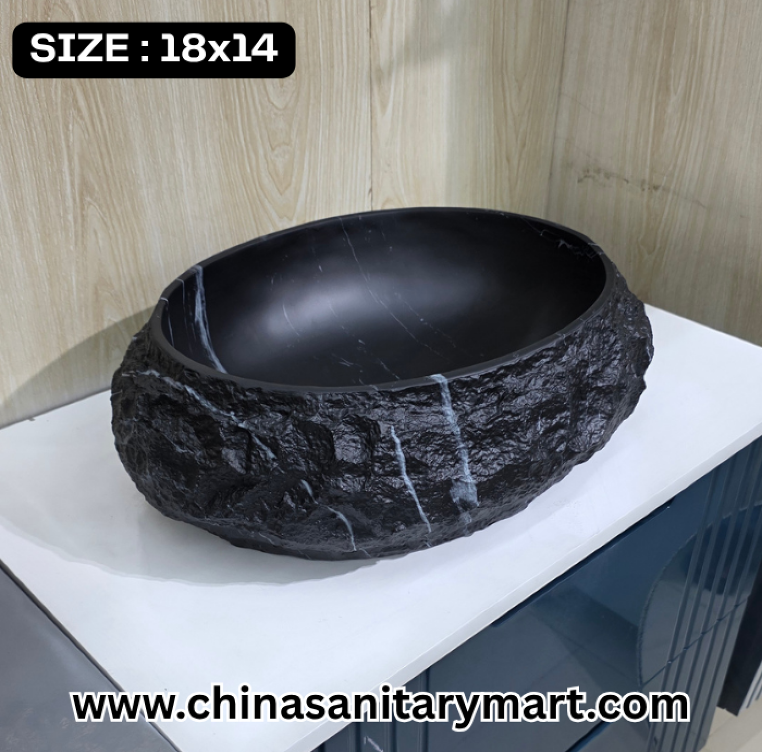 Rock Curve Design Basin, Matte Black Basin, 18x14 Top Basin, Modern Bathroom , Luxury Basin Bangladesh, China Sanitary Mart, Designer , কালো বেসিন, বাথরুমের বেসিন ডিজাইন, মিরপুর স্যানিটারি শপ।