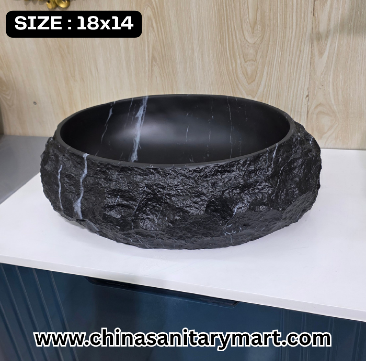 Rock Curve Design Basin, Matte Black Basin, 18x14 Top Basin, Modern Bathroom , Luxury Basin Bangladesh, China Sanitary Mart, Designer , কালো বেসিন, বাথরুমের বেসিন ডিজাইন, মিরপুর স্যানিটারি শপ।