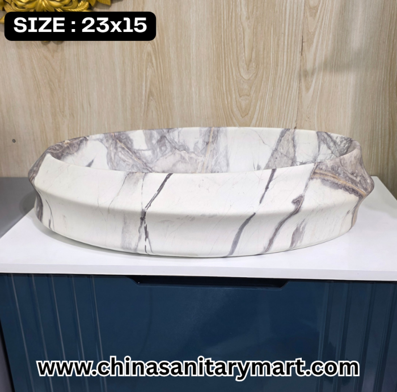 Top Basin, Seashell Pattern Basin, Marble Finish Bathroom Sink, ST-0979-D1, Designer Basin, Luxury Sanitaryware, Bathroom Fittings Bangladesh, China Sanitary Mart, 23x15 Top Basin, আধুনিক বেসিন, মার্বেল ডিজাইনের বেসিন।
