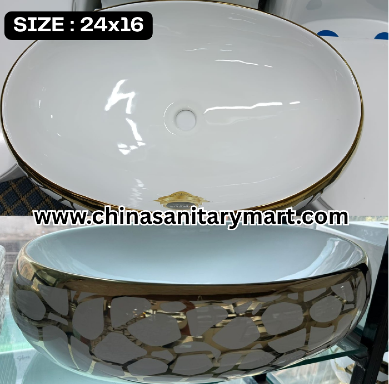 White egg shape basin, 24x16 vessel , golden bubble pattern , luxury white art basin, designer bathroom , modern vanity washbasin, decorative gold , elegant ceramic vessel basin, bathroom decor, contemporary bathroom fixtures.