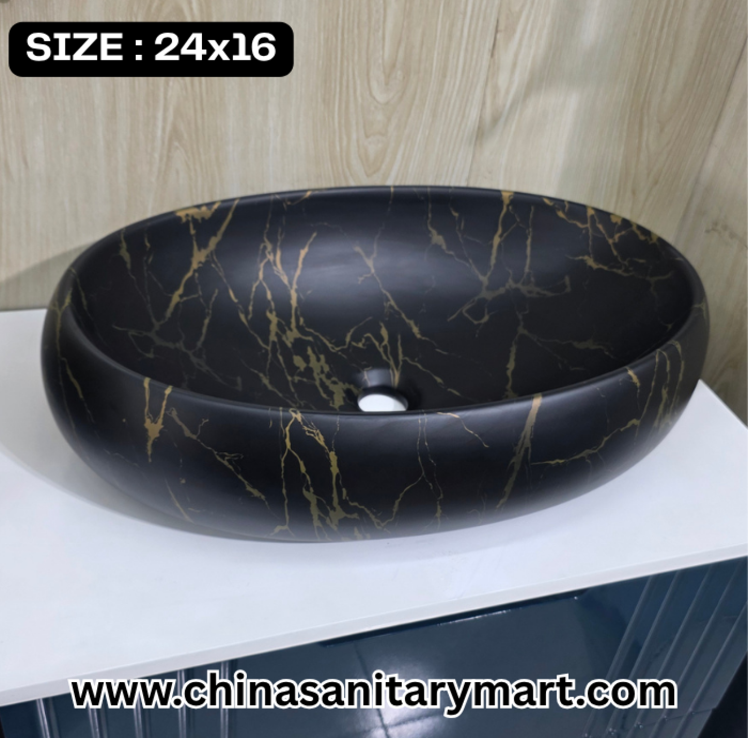 Matte black basin, egg shape basin, 24x16 vessel basin, gold pattern basin, modern art basin, luxury bathroom Basin, contemporary vanity washbasin, designer black and gold Basin, unique bathroom fixtures, premium vessel basin,