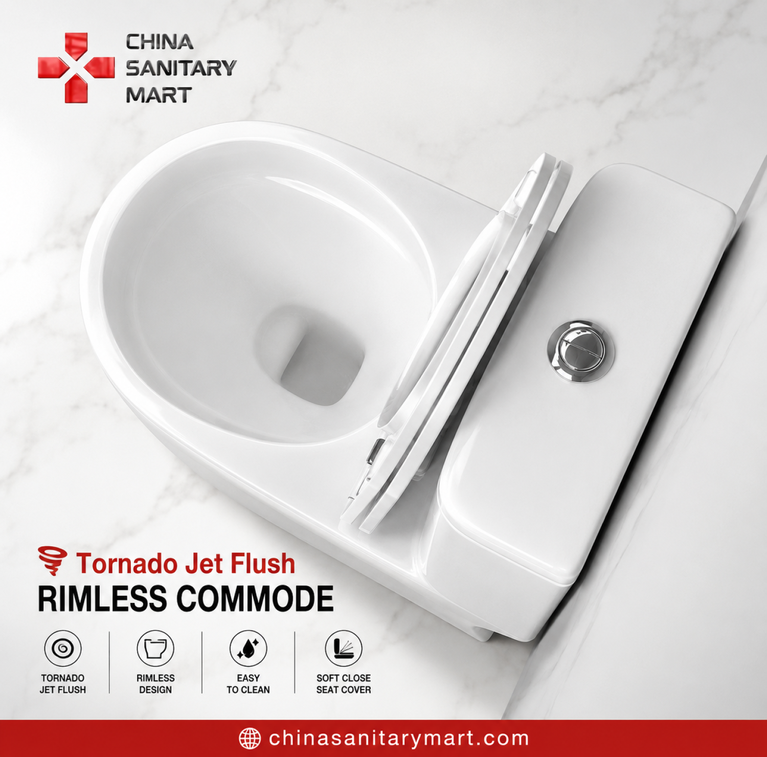 24 inch commode. jet tornado, rimless commode, commode, small commode