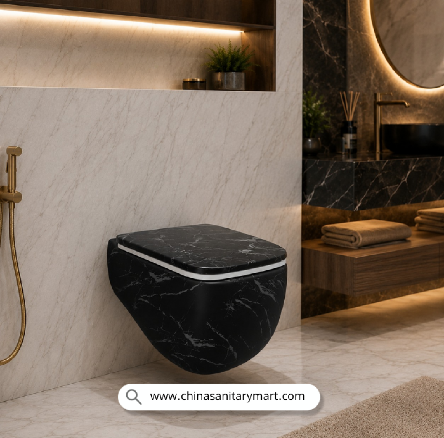 IS T106MB, Matte Black Wall Hung Commode, Wall Hung Toilet, Black Marble Commode, Concealed Cistern Toilet, Wall Mounted Toilet, Premium Ceramic Commode, Luxury Bathroom Toilet, Floating Toilet, Modern Wall Hung WC,