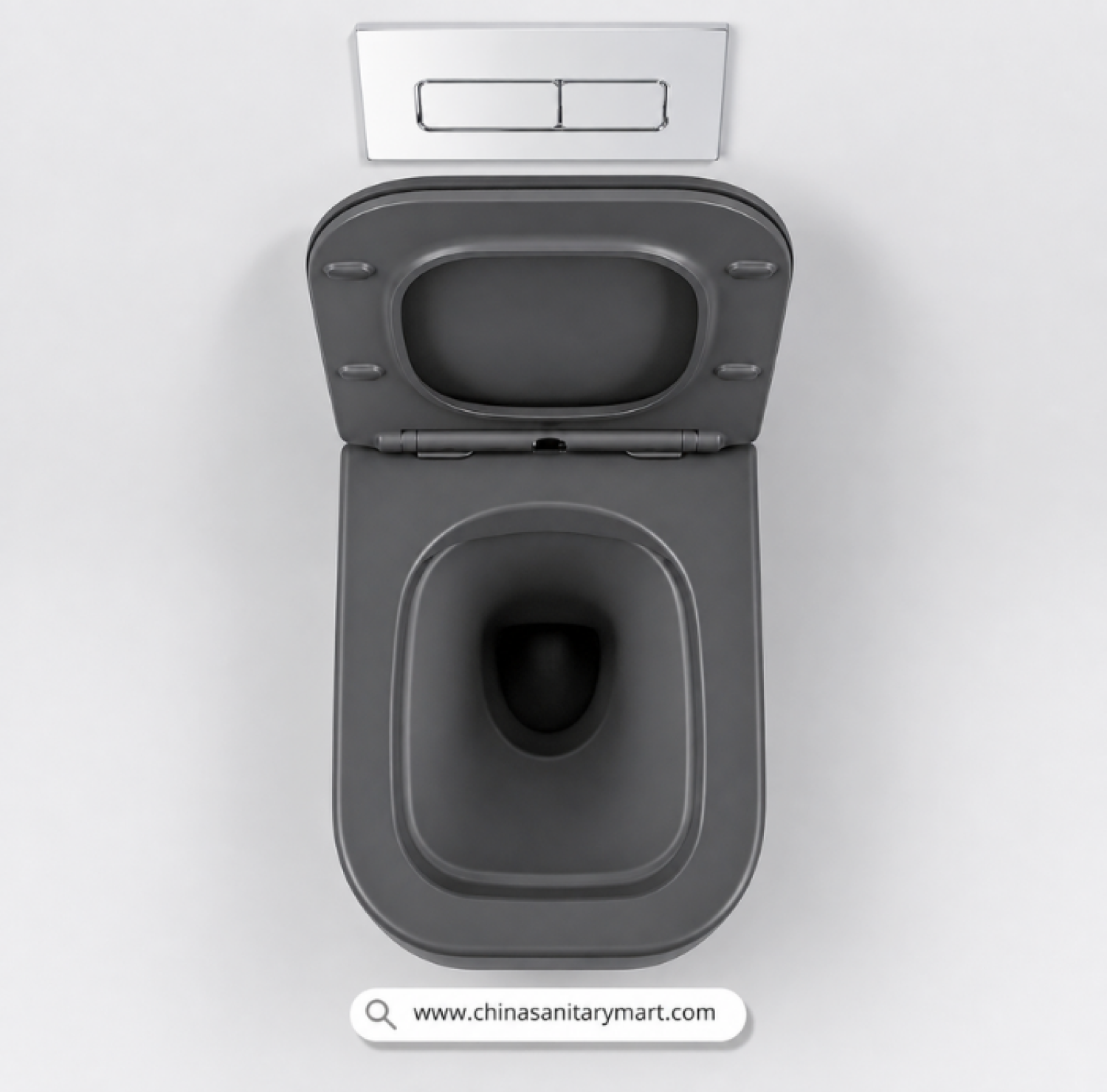 Italian Standard T103MDG, matte dark grey wallcommode, grey wall hung toilet, square wall mounted commode, grey toilet bowl, luxury sanitary ware, premium ceramic toilet, China Sanitary Mart, space saving commode, modern bathroom fittings