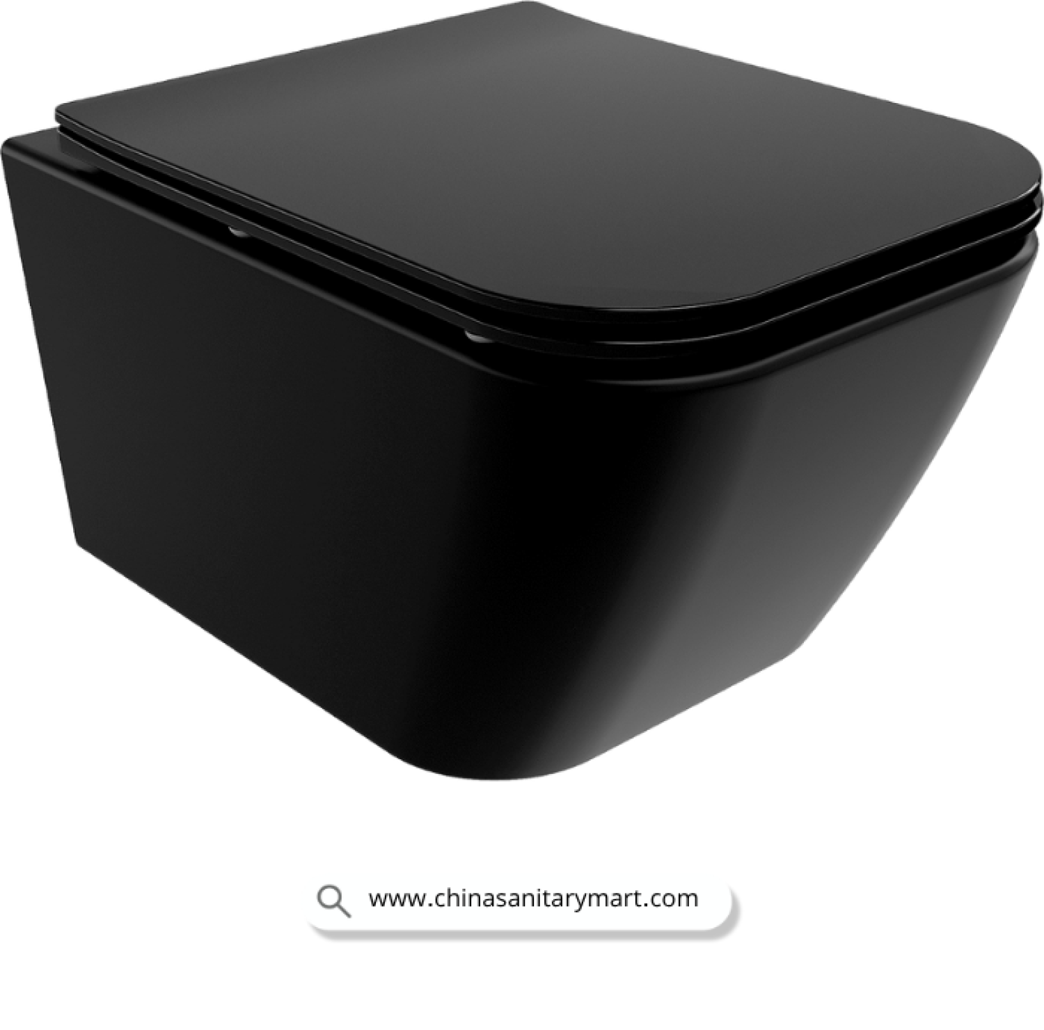 Italian Standard T103MB, matte black commode, black wall hung toilet, square wall mounted commode, black toilet bowl, luxury sanitary ware, premium ceramic toilet, China Sanitary Mart, space saving commode, modern bathroom fittings