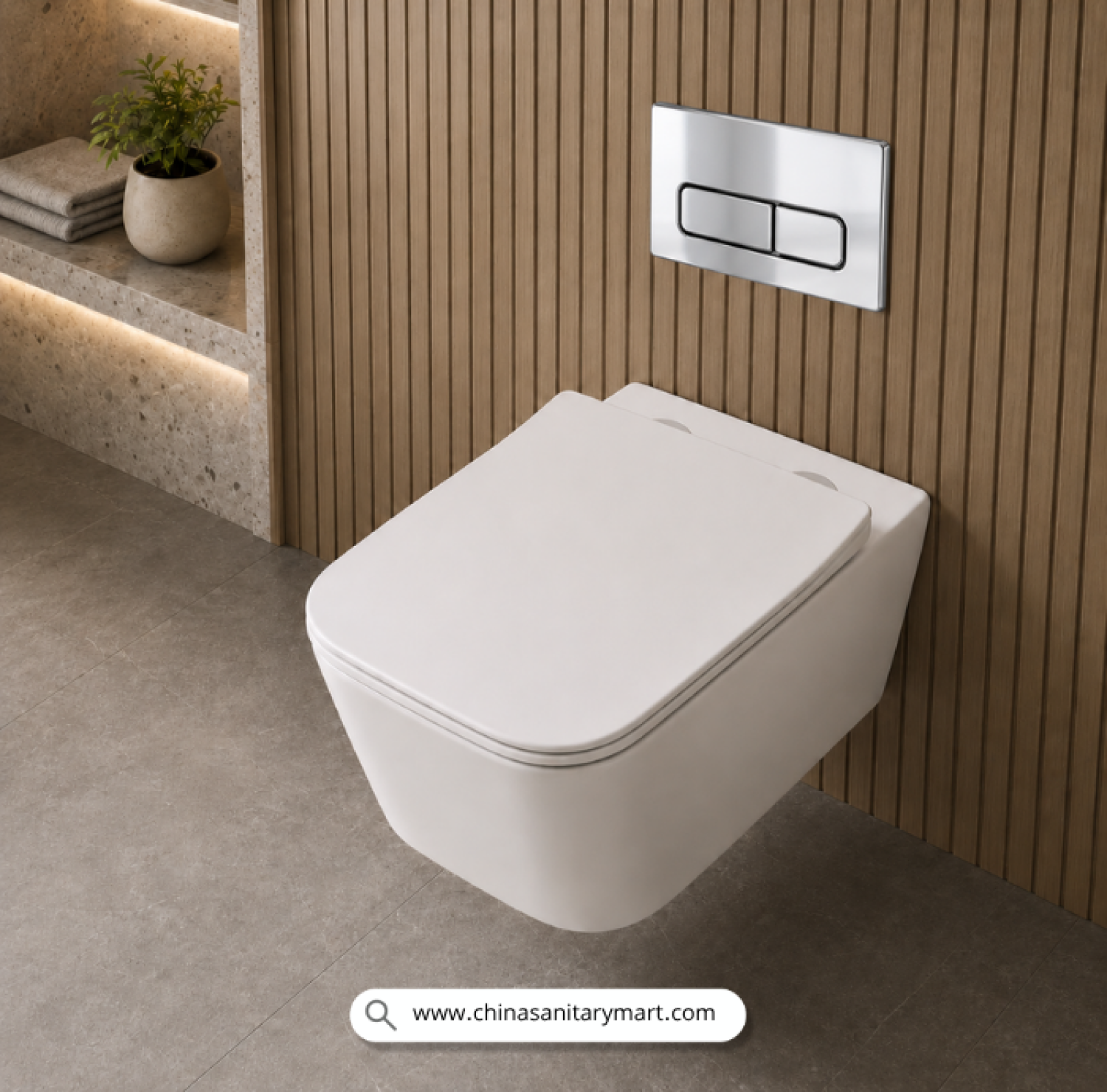 Ori commode, wall hung toilet, D-shape wall mounted commode, modern bathroom sanitary ware, premium ceramic toilet, China Sanitary Mart, space saving commode, white wall hung toilet, minimalist bathroom fixtures
