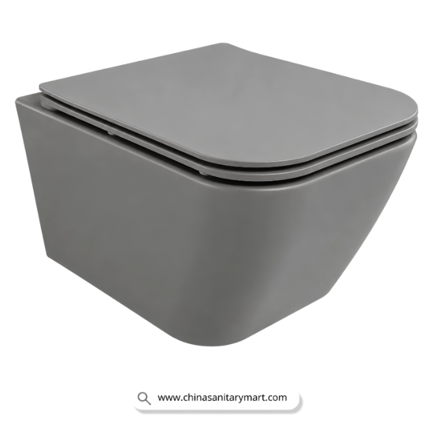 Italian Standard T103MG, matte light grey commode, grey wall hung toilet, square wall mounted commode, grey toilet bowl, luxury sanitary ware, premium ceramic toilet, China Sanitary Mart, space saving commode, modern bathroom fittings