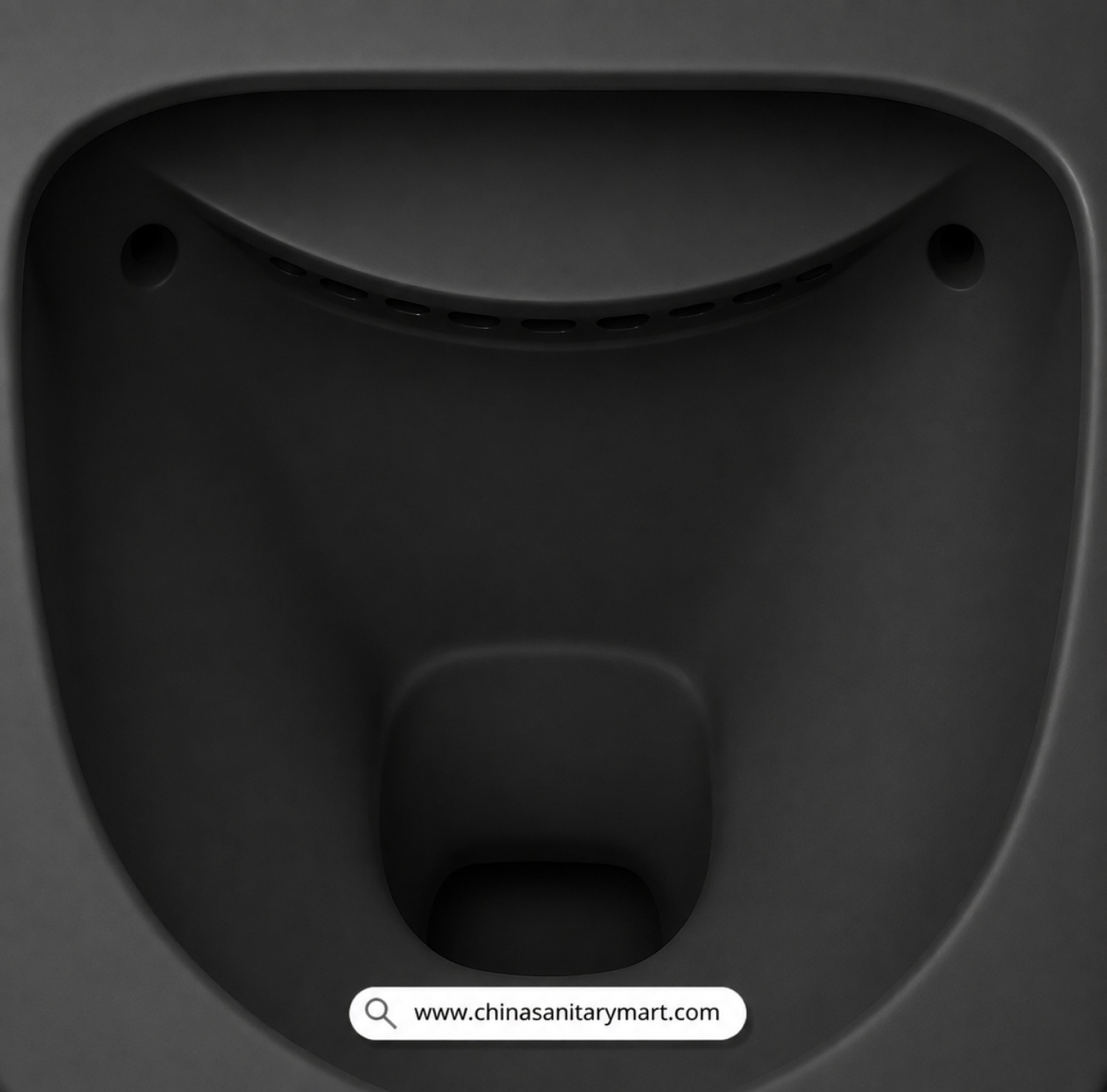Round Matte Black Wall Hung Commode
