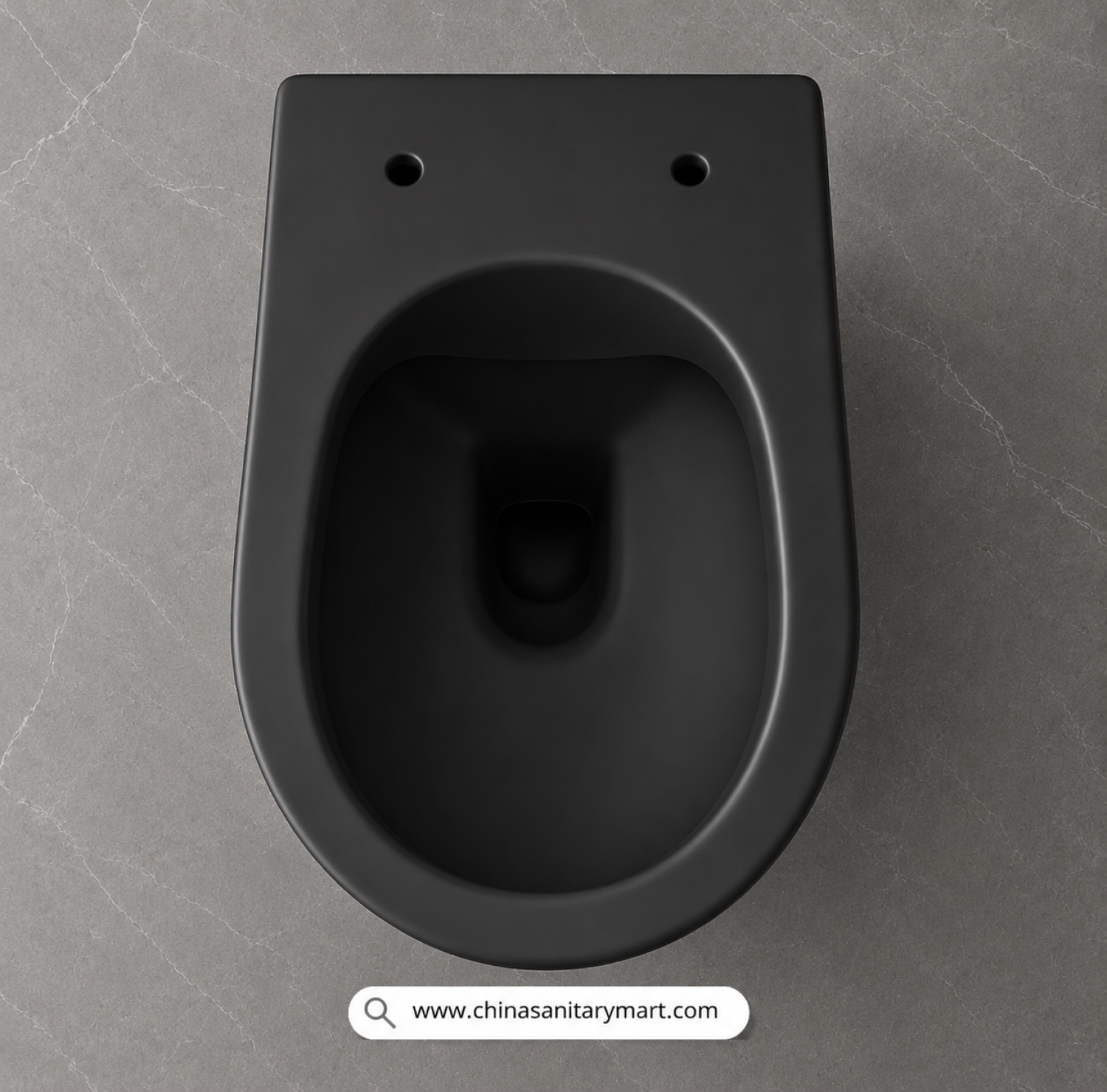 Round Matte Black Wall Hung Commode