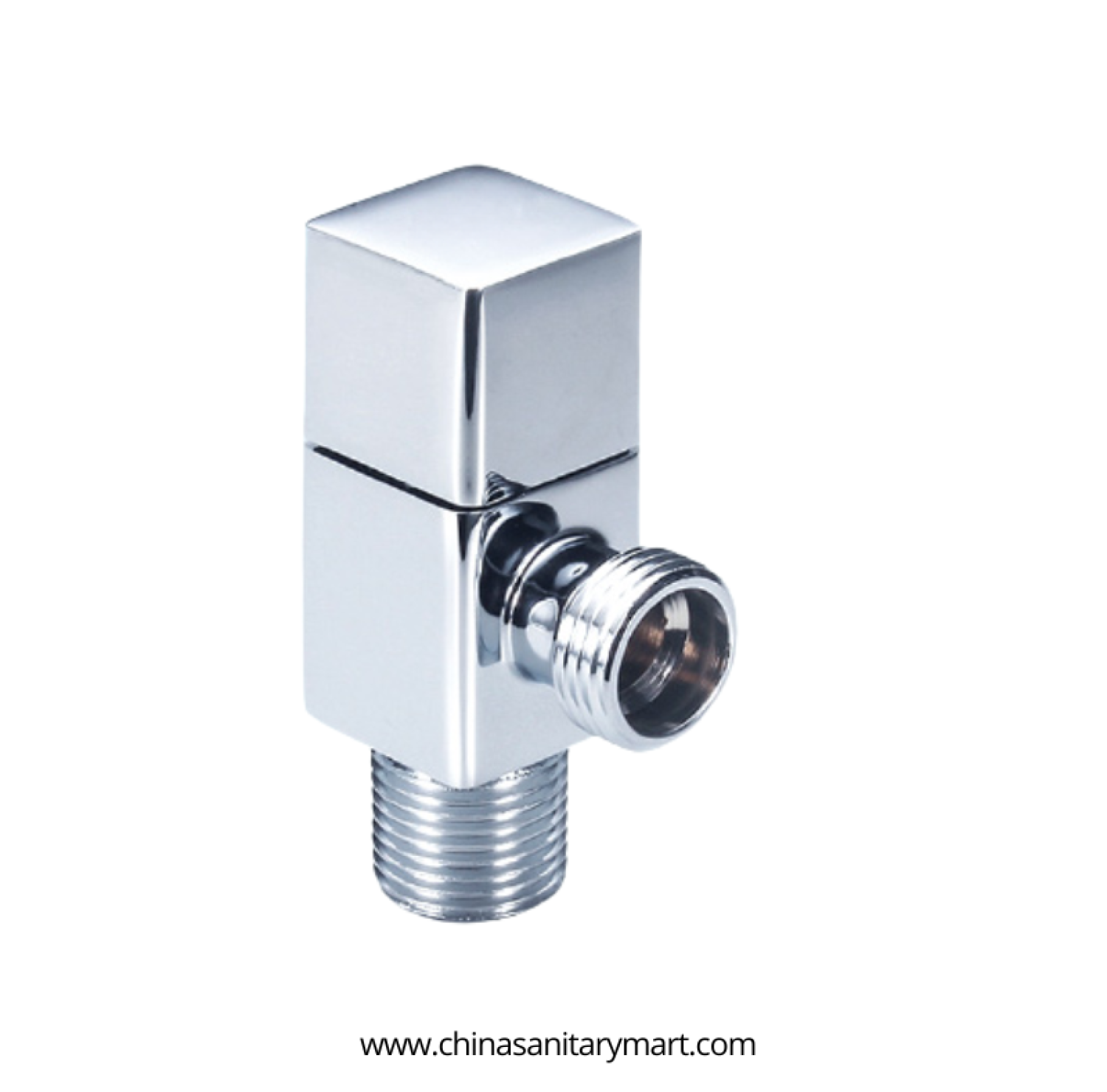 AST Square Angle Stop Valve, Square Chrome angle valve, premium brass stop valve, Chrome bathroom angle valve, water control valve, plumbing stop valve, brass water shut off valve, modern angle valve, AST Square valve