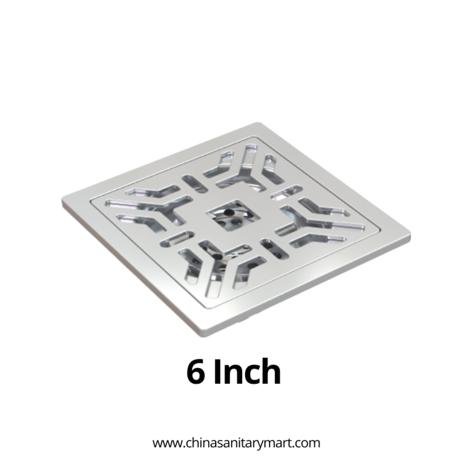 AST 6x6 Design Hole Floor Drain SS, 6 inch stainless steel floor drain, square floor strainer, design hole floor drain, bathroom floor drain, SS drain cover, AST floor strainer, stainless steel drain grille