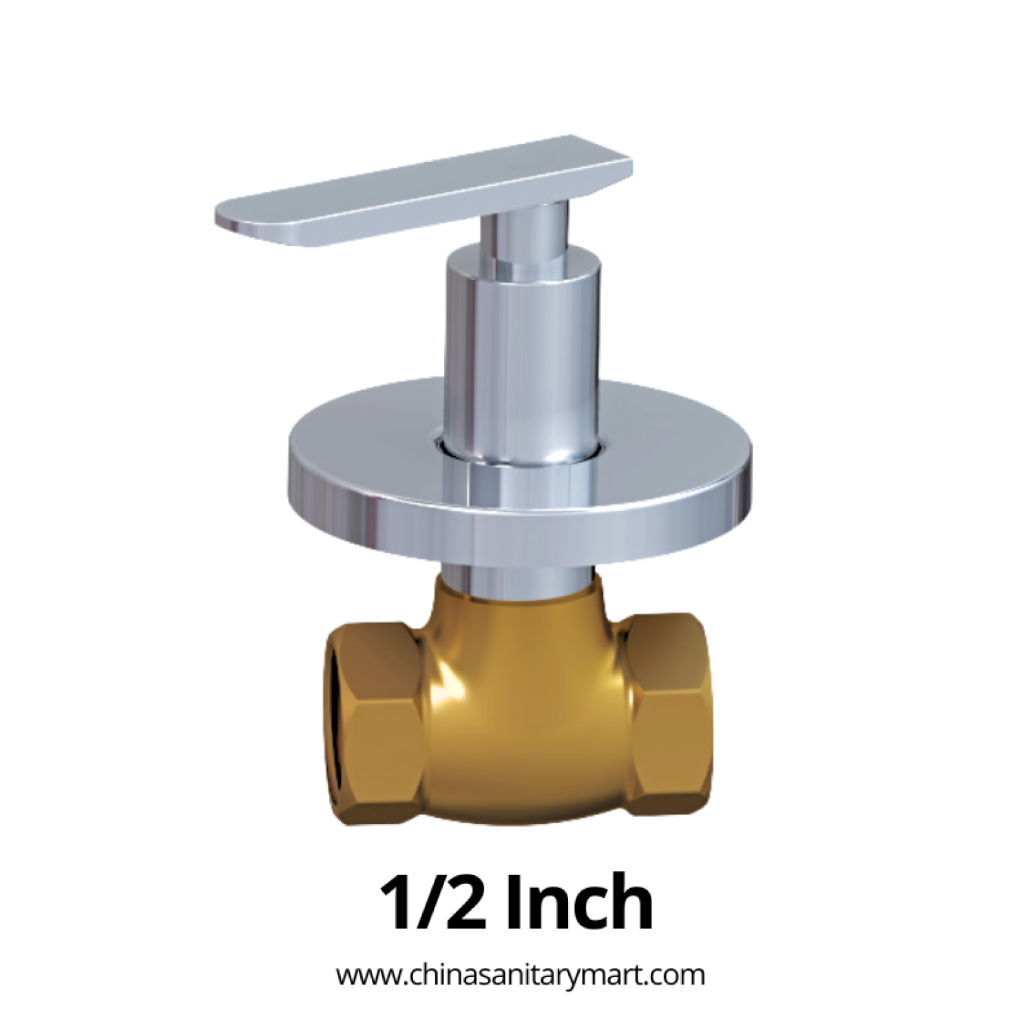 AST Concealed Stop Cock 1/2 Inch Alena, round brass stop cock, chrome concealed valve, 1/2 inch bathroom stop cock, concealed bathroom fitting, AST sanitary fittings