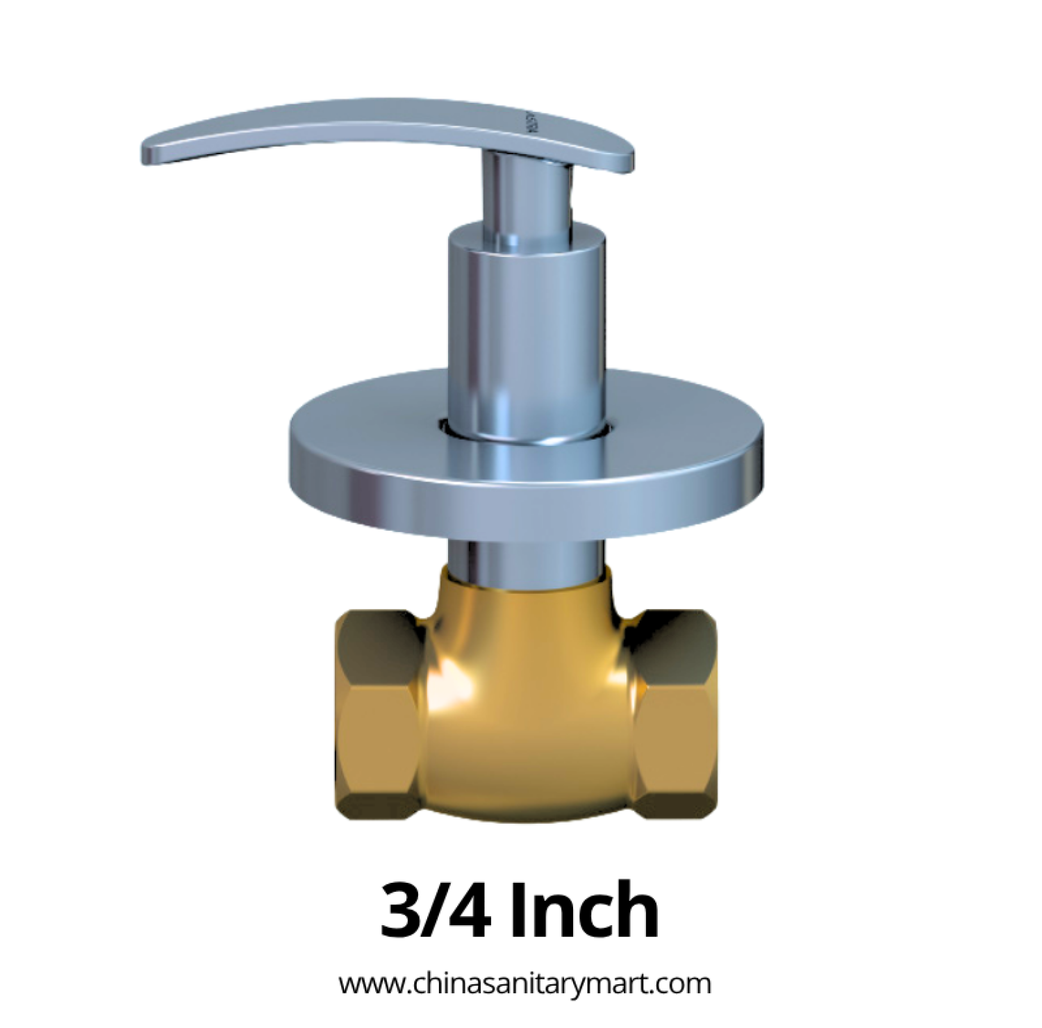 AST Concealed Stop Cock 3/4 Inch Felis, round brass stop cock, chrome concealed valve, 3/4 inch bathroom stop cock, concealed bathroom fitting, AST sanitary fittings