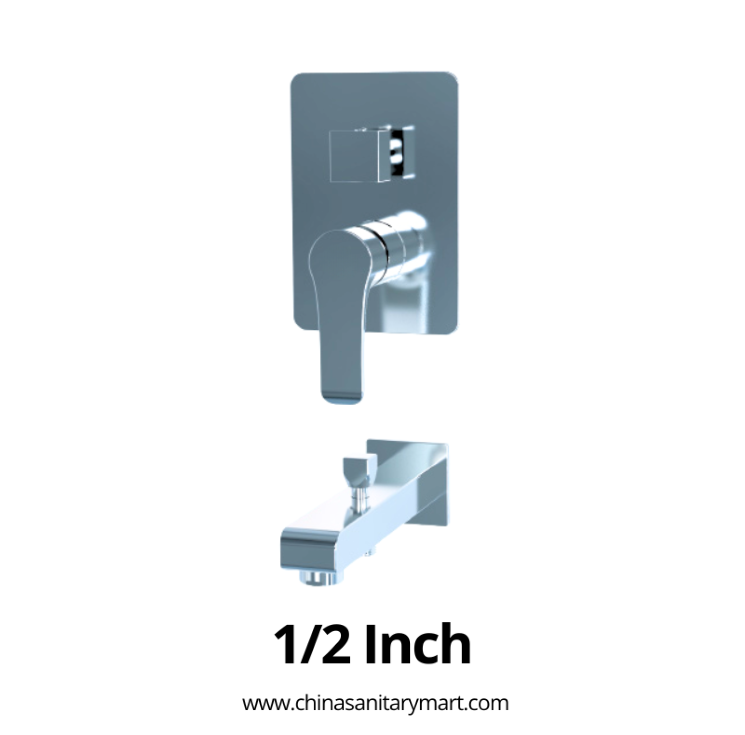 1x2 Inch AST Shower Mixer Linus, AST concealed shower mixer, Linus chrome shower mixer, 1/2 inch shower mixer, brass concealed mixer, wall mounted shower mixer, chrome bathroom mixer