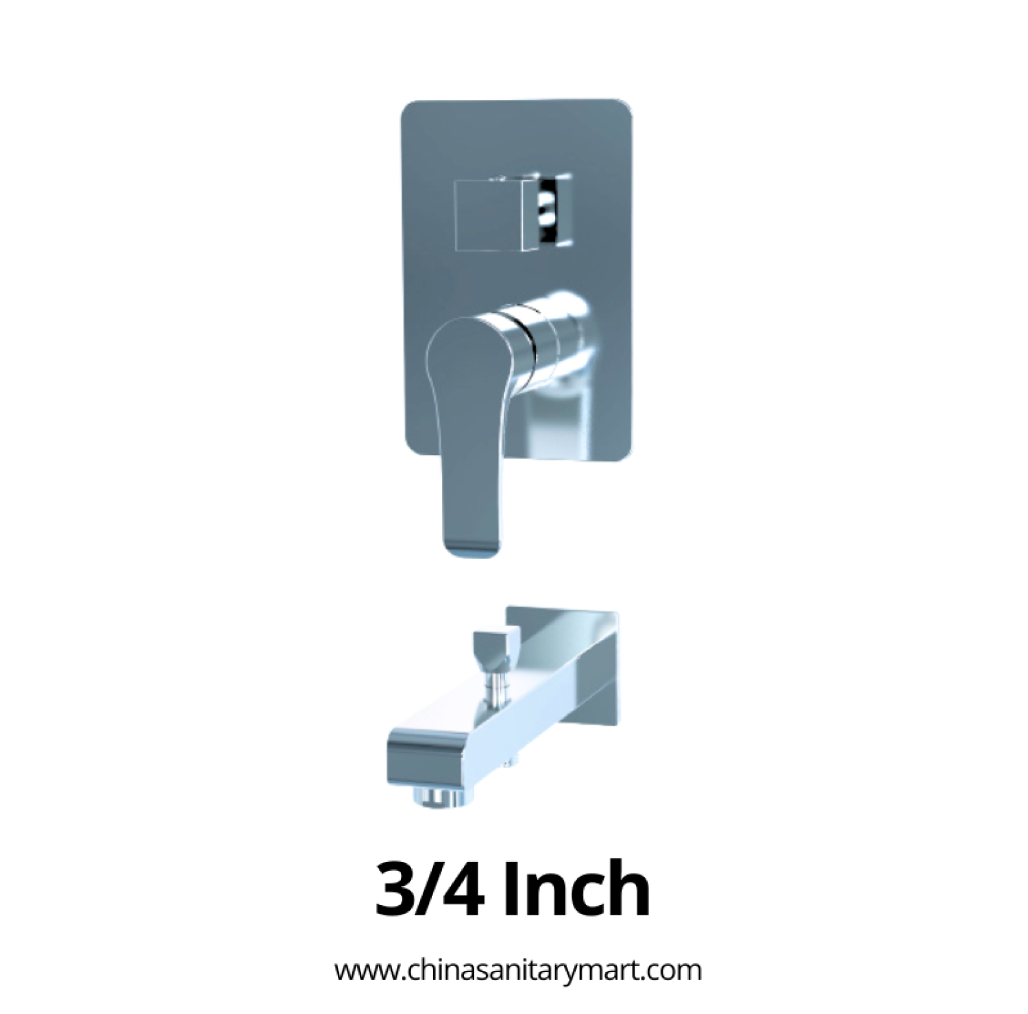 3x4 Inch AST Shower Mixer Linus, AST concealed shower mixer, Linus chrome shower mixer, 3/4 inch shower mixer, brass shower mixer, concealed bathroom mixer, wall mounted shower mixer, chrome shower mixer