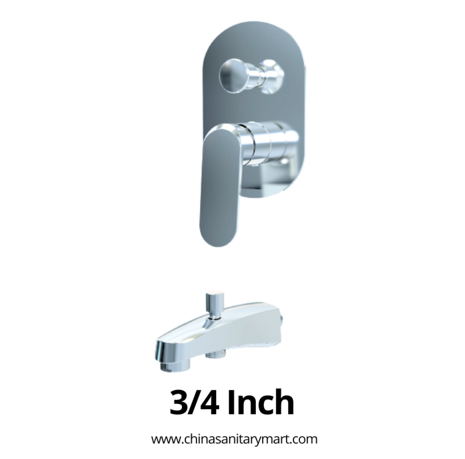3x4 Inch AST Shower Mixer Midas, AST concealed shower mixer, Midas chrome shower mixer, 3/4 inch shower mixer, brass shower mixer, concealed bathroom mixer, wall mounted shower mixer, chrome shower mixer