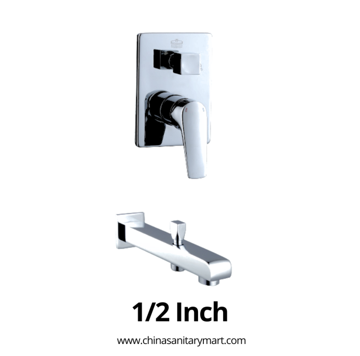 1x2 Inch AST Shower Mixer Square, AST concealed shower mixer, Square chrome shower mixer, 1/2 inch shower mixer, brass shower mixer, concealed bathroom mixer, wall mounted shower mixer, chrome shower mixer