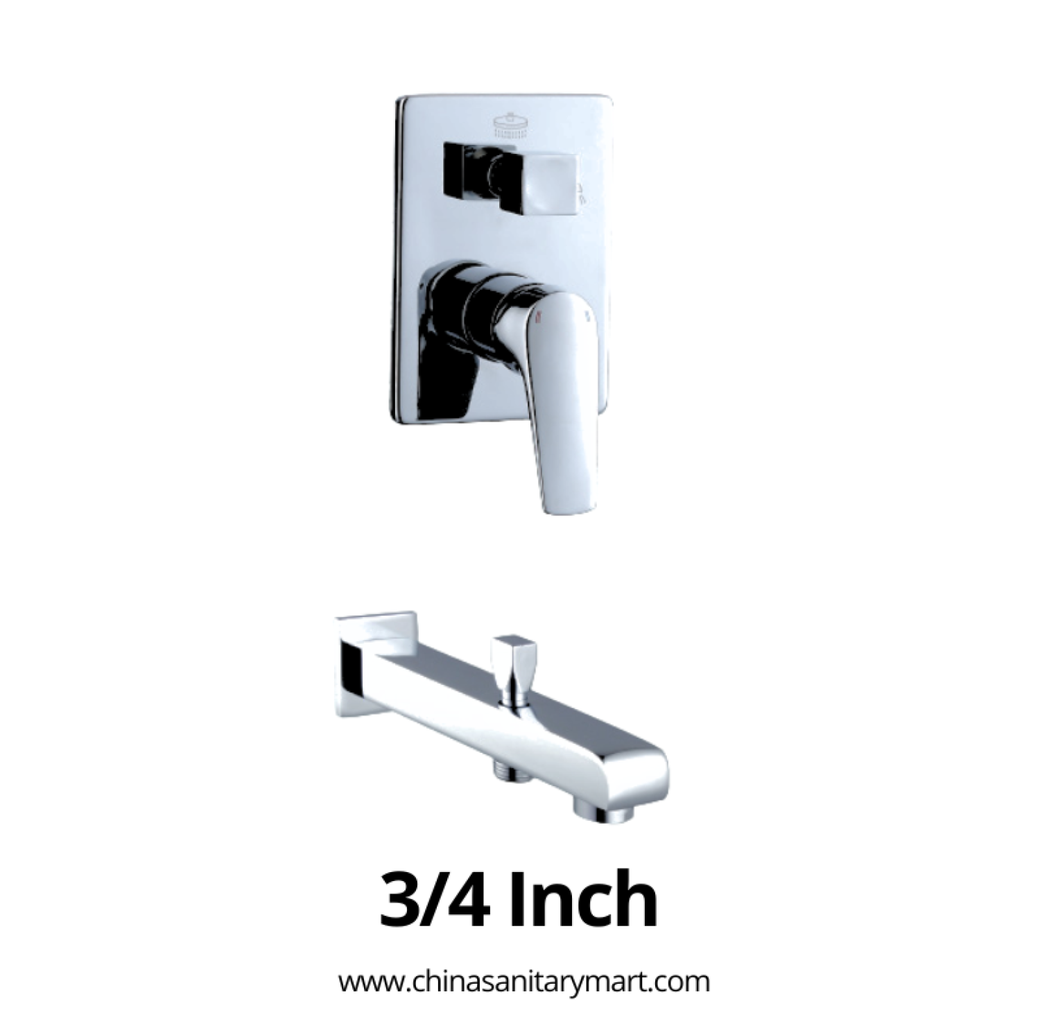 3x4 Inch AST Shower Mixer Square, AST concealed shower mixer, Square chrome shower mixer, 3/4 inch shower mixer, brass shower mixer, concealed bathroom mixer, wall mounted shower mixer, chrome shower mixer